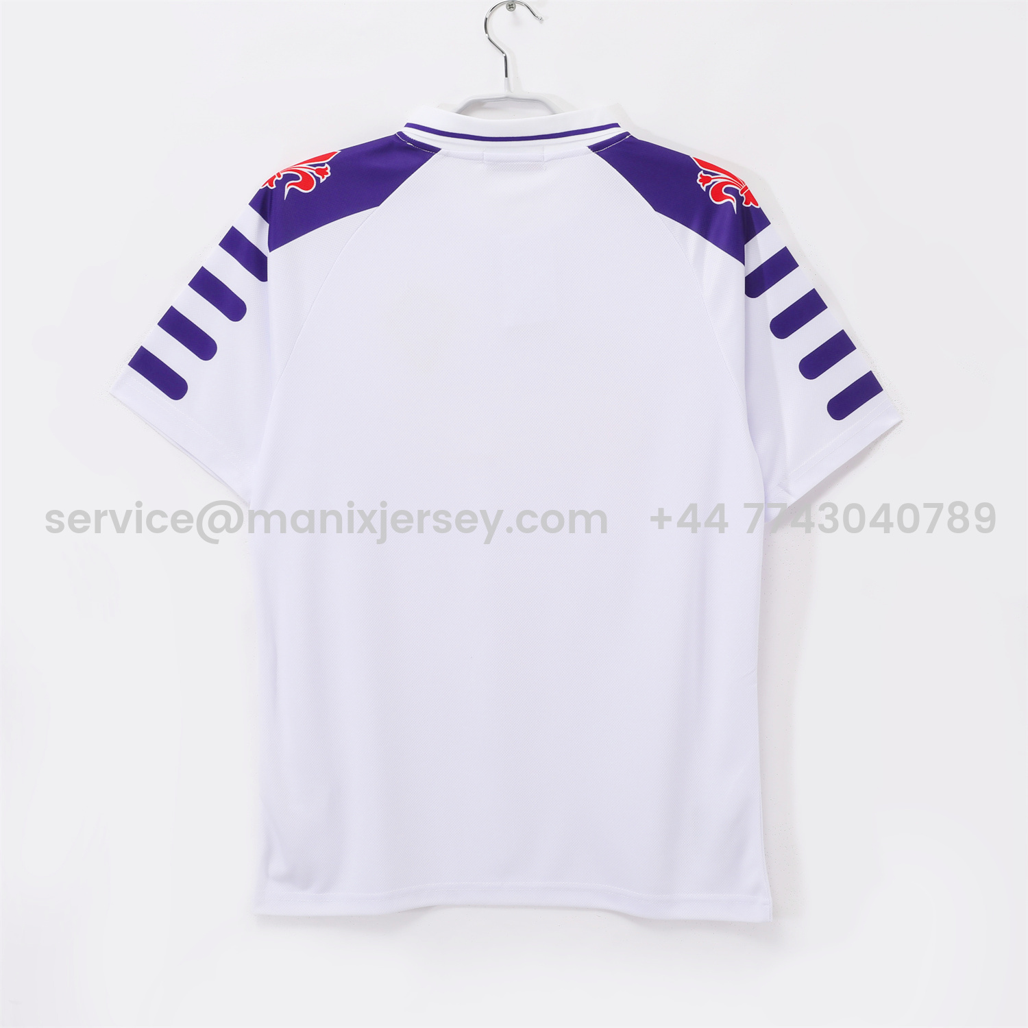 ManixJersey.com | Retro Fiorentina 1998-99 Away White Jersey -Customize Name, Number and Patch | Worldwide Shipping