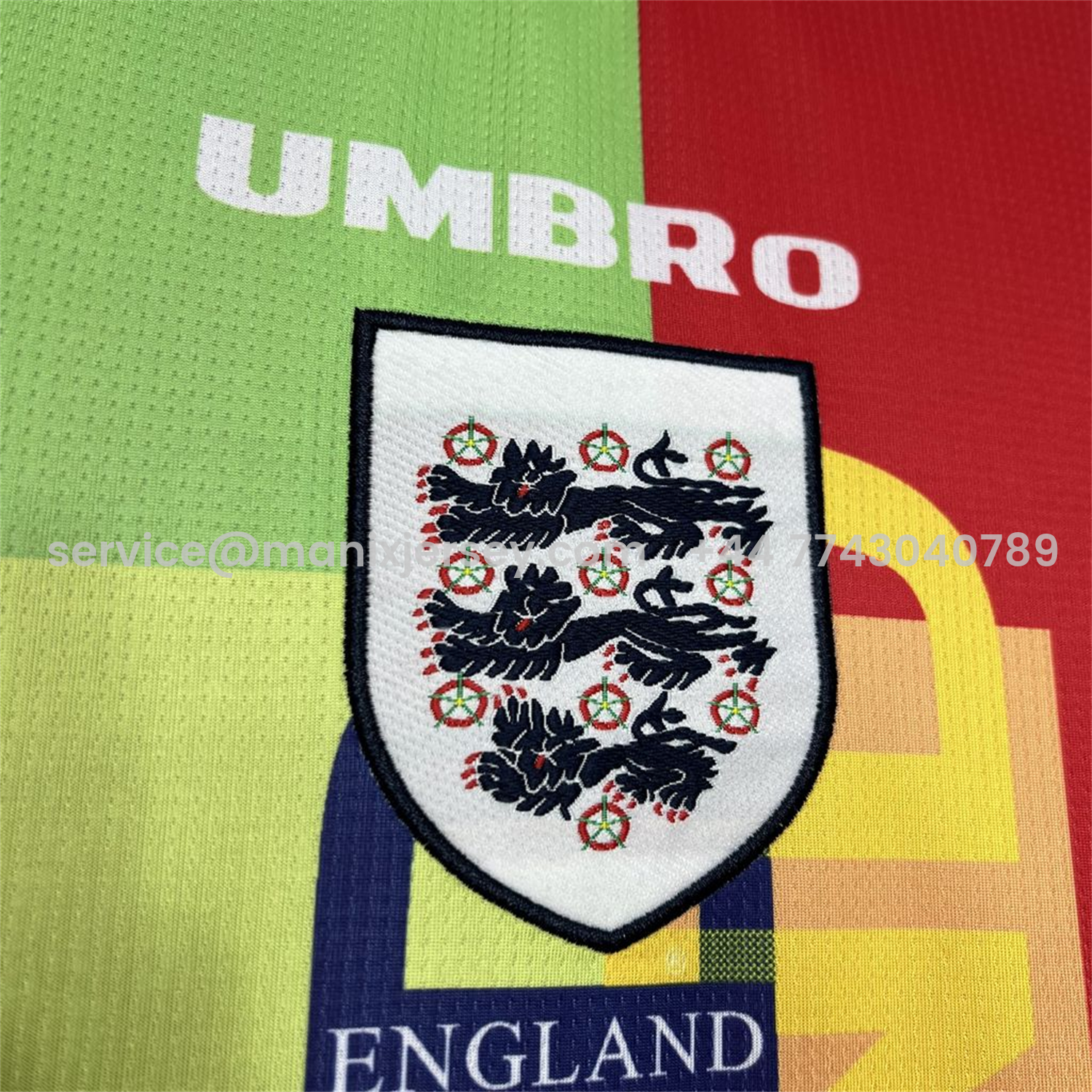 ManixJersey.com | Retro England 1996 Red Goalkeeper Long Sleeve Jersey -Customize Name, Number and Patch | Worldwide Shipping