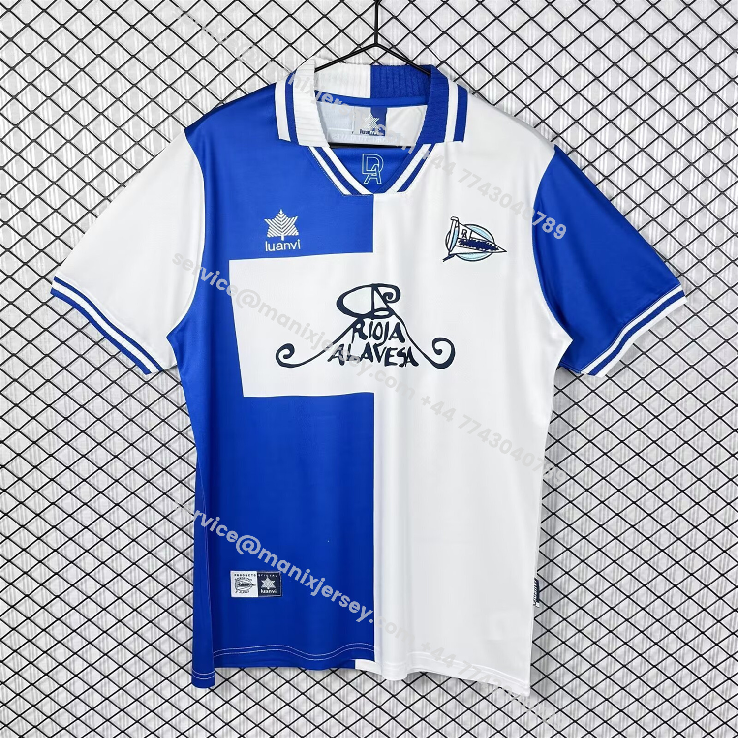 ManixJersey.com | Retro Deportivo Alavés 2000-01 Home Jersey -Customize Name, Number and Patch | Worldwide Shipping