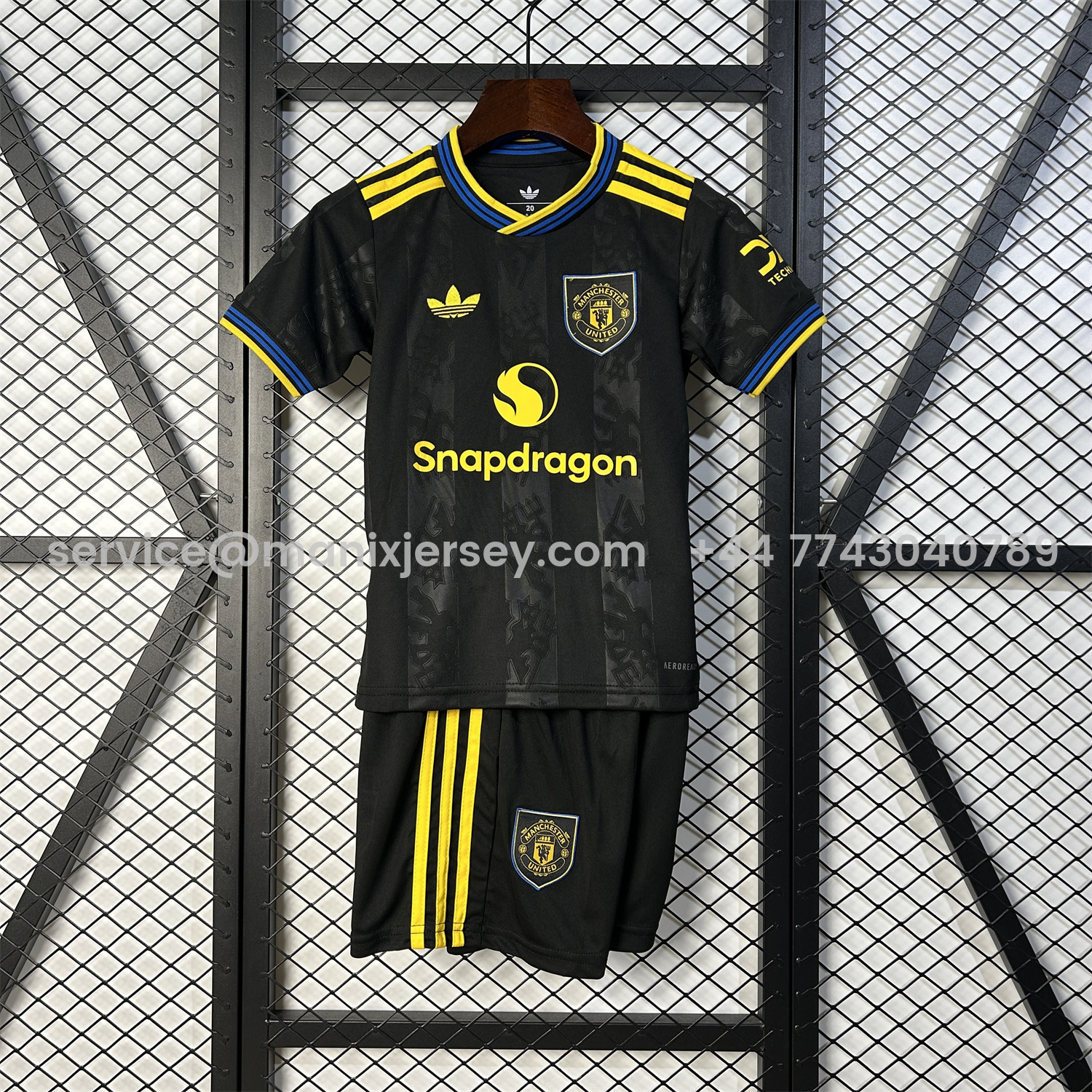 ManixJersey.com | Manchester United 25-26 Third Black Kids Kit -Customize Name, Number and Patch | Worldwide Shipping