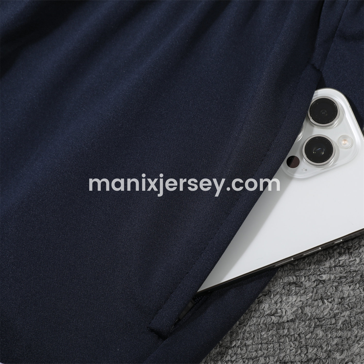 ManixJersey.com | France 25-26 POLO Short-Sleeve Training Set - Deep Blue Top and Pants -Customize Name, Number and Patch | Worldwide Shipping