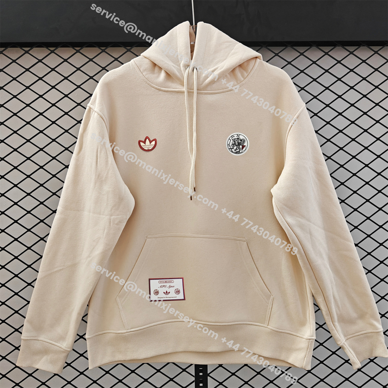 ManixJersey.com | Ajax 25-26 Originals Terrace Icon Unisex Pullover Hoodie -Customize Name, Number and Patch | Worldwide Shipping