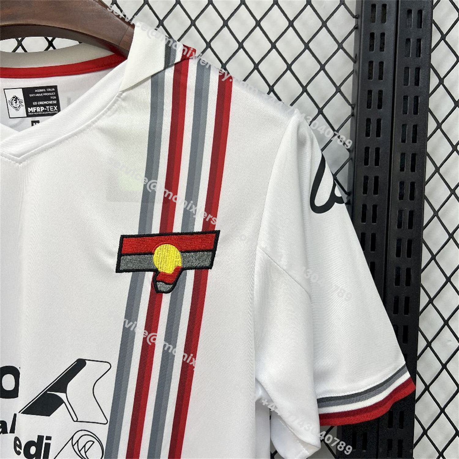 ManixJersey.com | Cremonese 25-26 Away White Jersey - Fans Version -Customize Name, Number and Patch | Worldwide Shipping