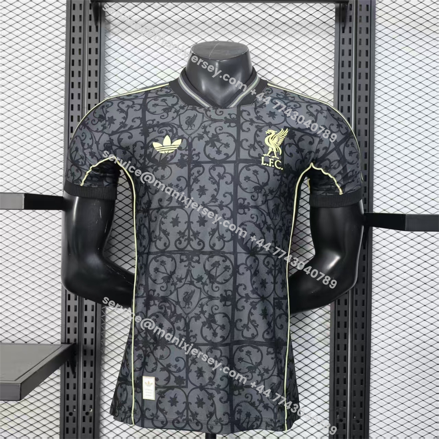 ManixJersey.com | Liver.pool 25-26 Black Floral Pattern Special Jersey - Player Version -Customize Name, Number and Patch | Worldwide Shipping