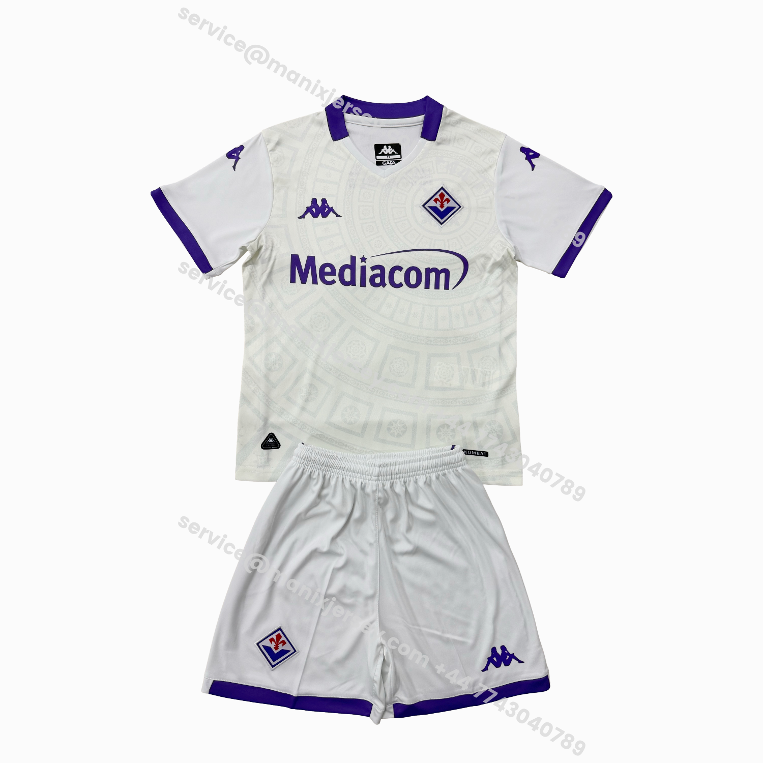 ManixJersey.com | Fiorentina 25-26 Away Kids Kit -Customize Name, Number and Patch | Worldwide Shipping