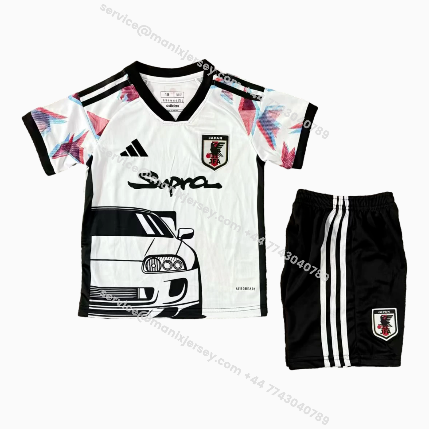 ManixJersey.com | Japan 25-26 Black Car White Special Kids Kit -Customize Name, Number and Patch | Worldwide Shipping