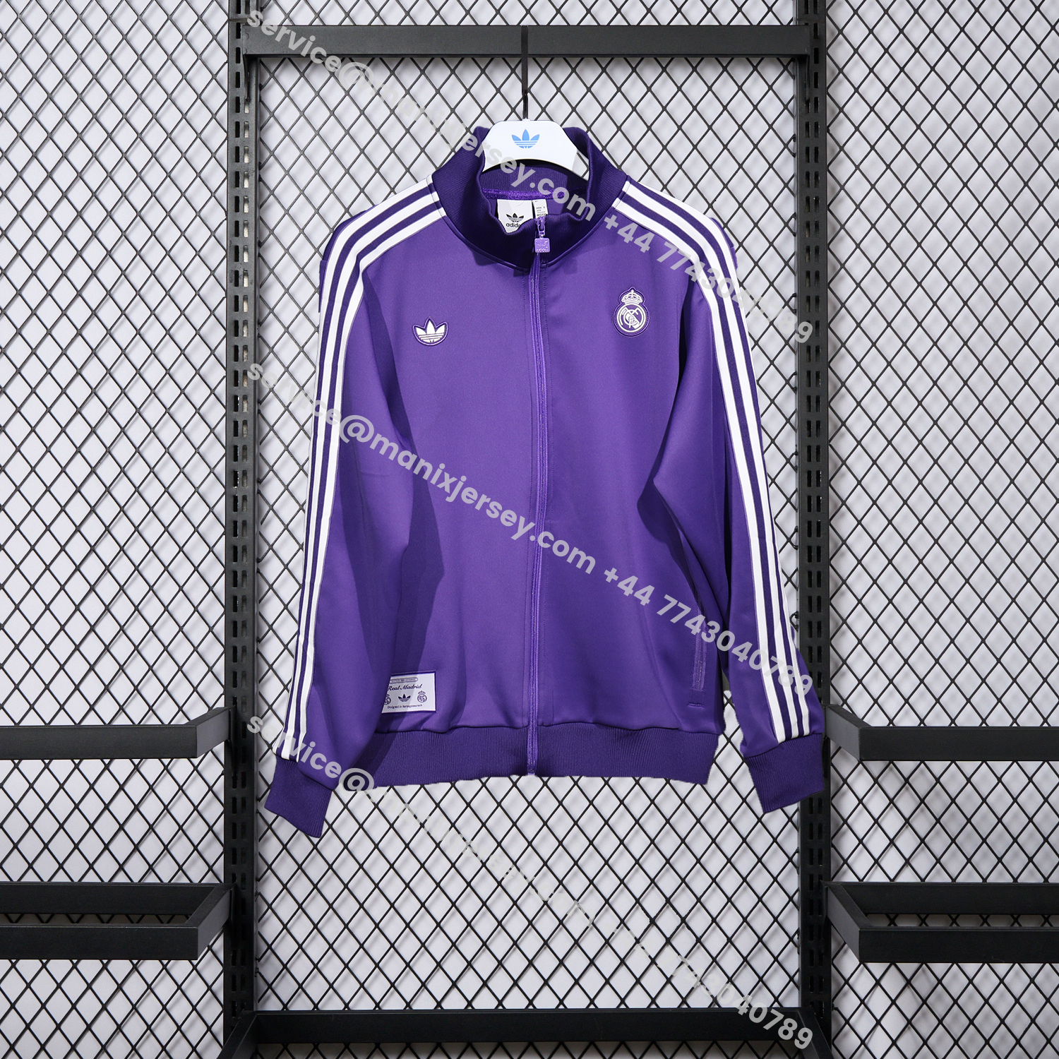 ManixJersey.com | Real Madrid 25-26 White Lines Training Set - Purple Top and Purple Pants -Customize Name, Number and Patch | Worldwide Shipping