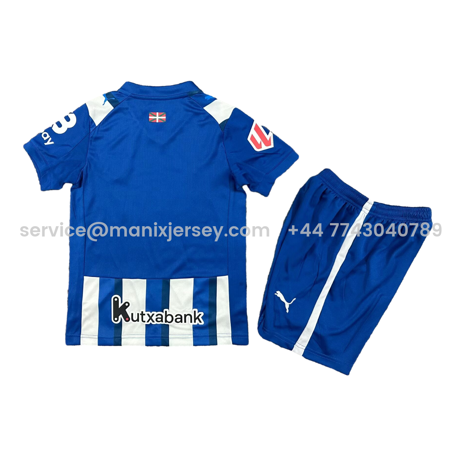 ManixJersey.com | Alaves 25-26 Home Kids Kit -Customize Name, Number and Patch | Worldwide Shipping