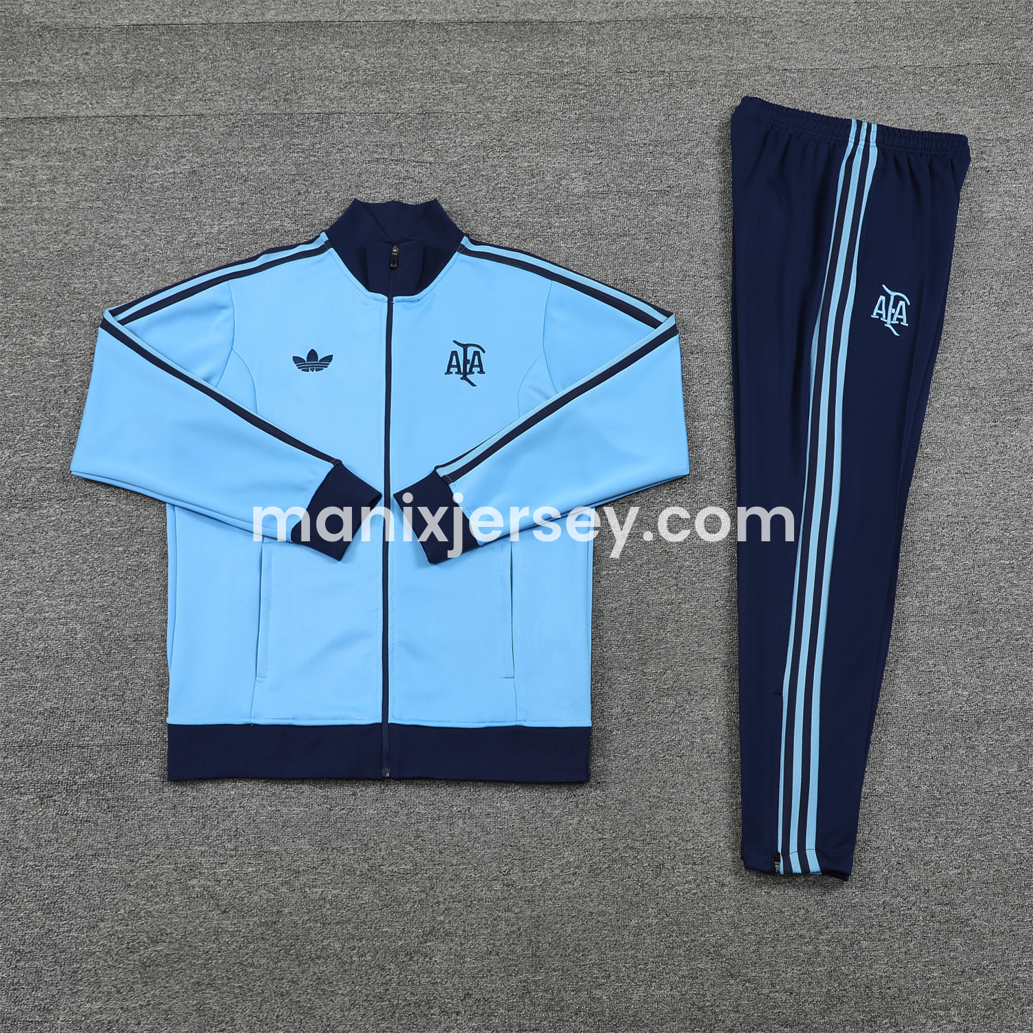 ManixJersey.com | Argentina 24-25 Throwback Jacket Training Tracksuit - Blue Jackets & Deep Blue Pants -Customize Name, Number and Patch | Worldwide Shipping