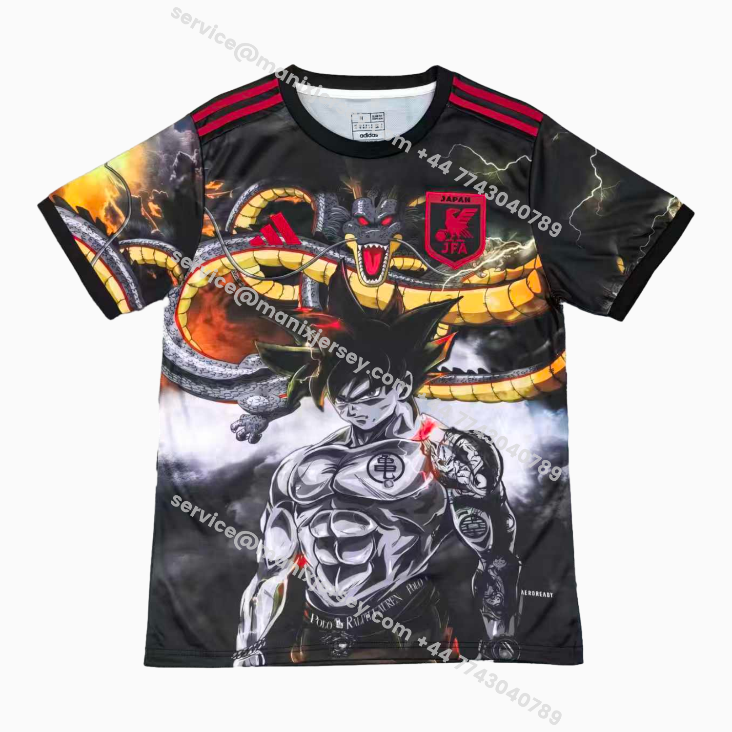 ManixJersey.com | Japan 25-26 Black Goku And Shenron Special Jersey - Fans Version -Customize Name, Number and Patch | Worldwide Shipping