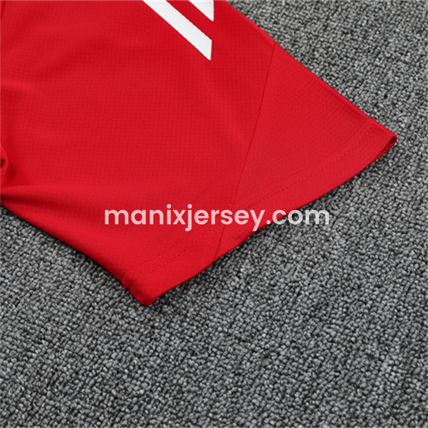 ManixJersey.com | Manchester United 25-26 Short-Sleeve Training Set - Red Top & Black Shorts -Customize Name, Number and Patch | Worldwide Shipping