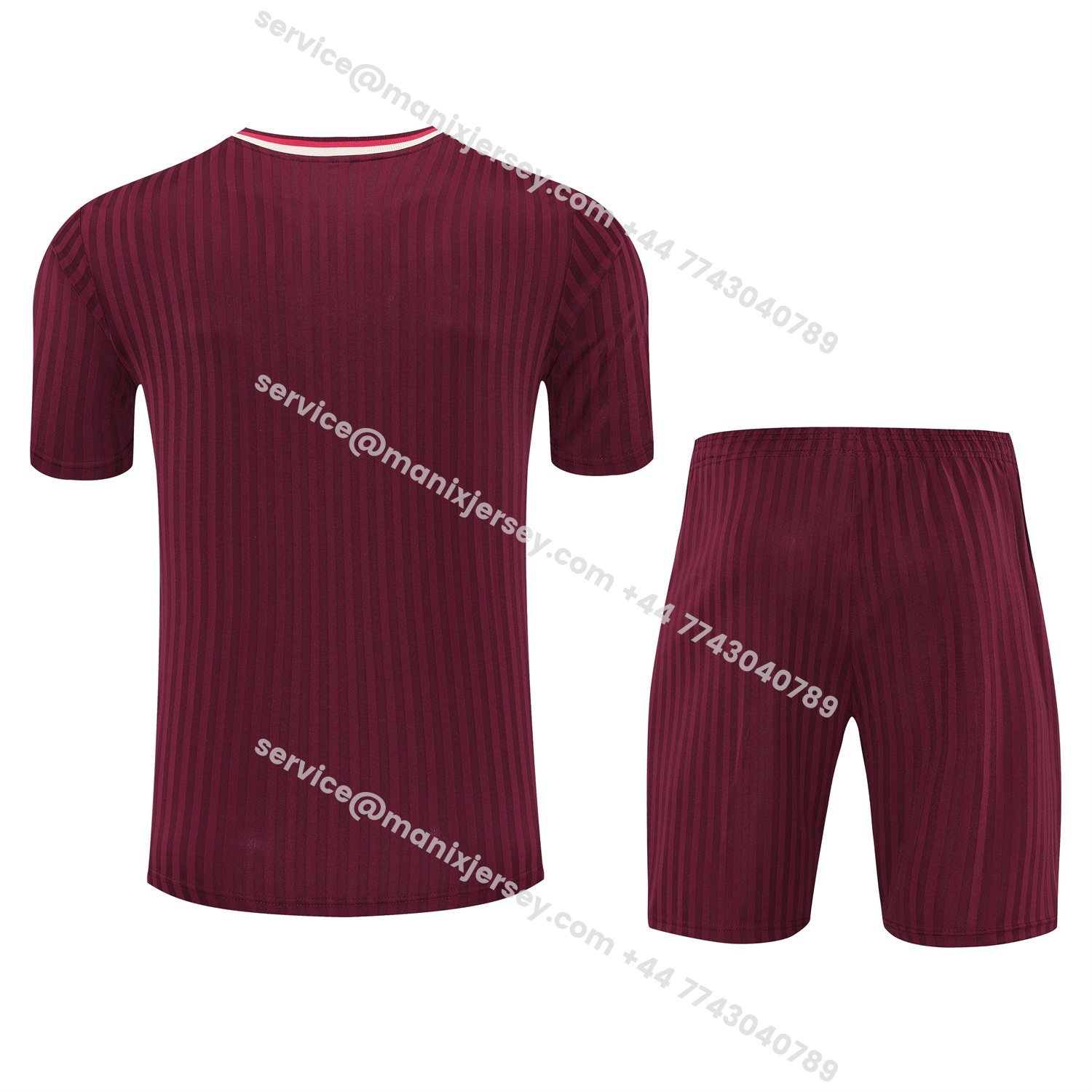 ManixJersey.com | Bayern Munich 25-26 Short-Sleeve Training Set - Wine Red Lines Top & Wine Red Lines Shorts -Customize Name, Number and Patch | Worldwide Shipping