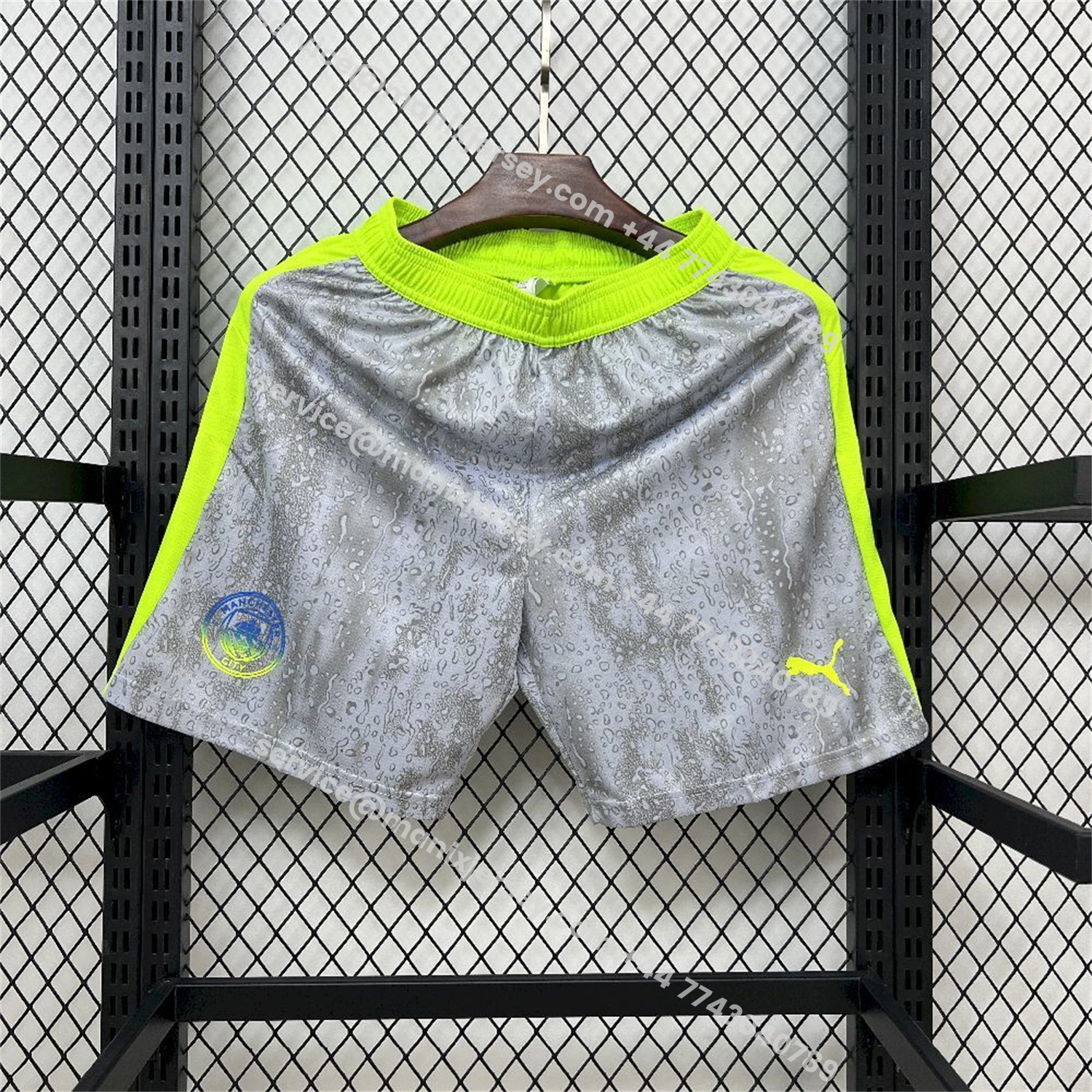ManixJersey.com | Manchester City 25-26 Third Grey Shorts - Fans Version -Customize Name, Number and Patch | Worldwide Shipping