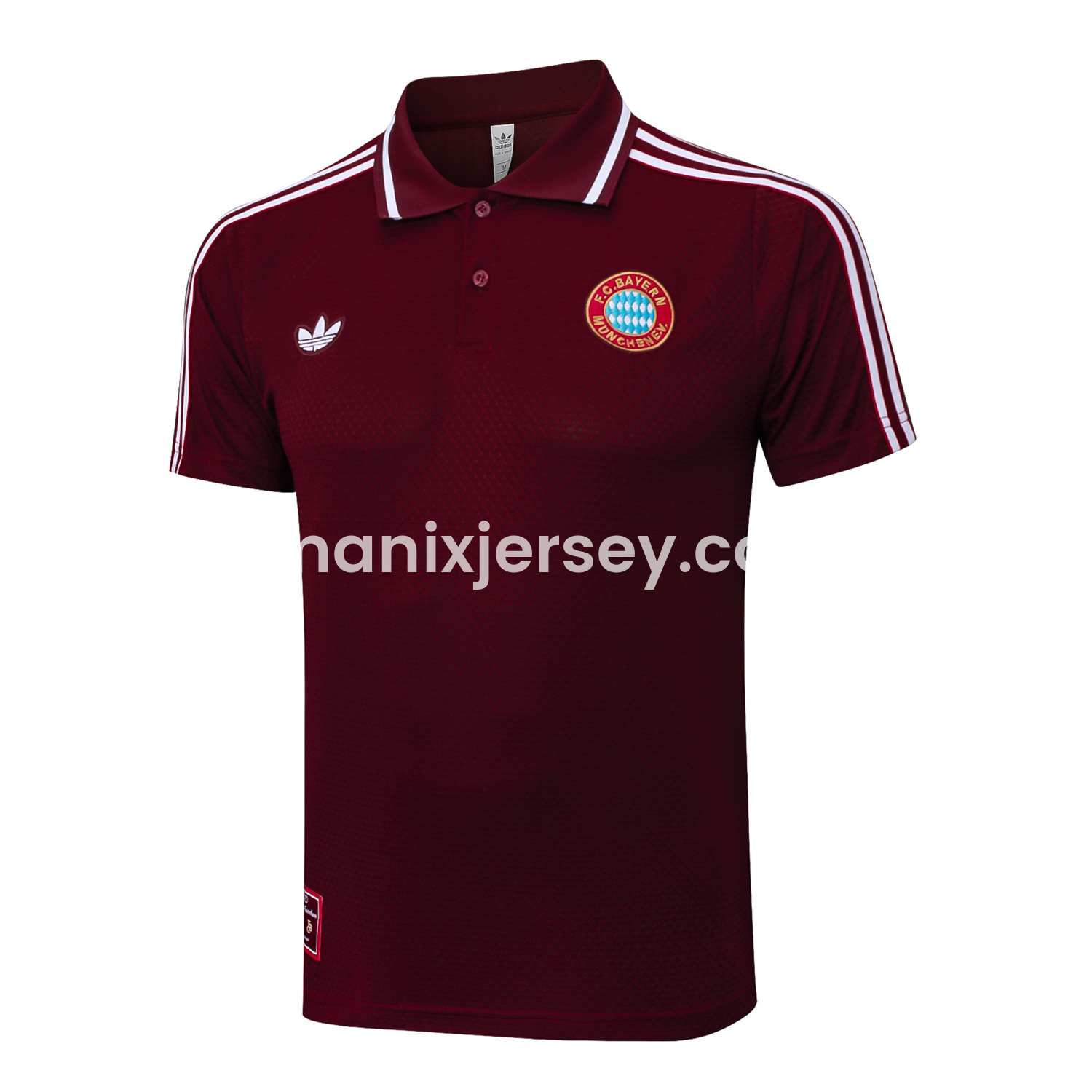 ManixJersey.com | Bayern Munich 25-26 POLO Short-Sleeve Training Set - Deep Red Top and Pants -Customize Name, Number and Patch | Worldwide Shipping