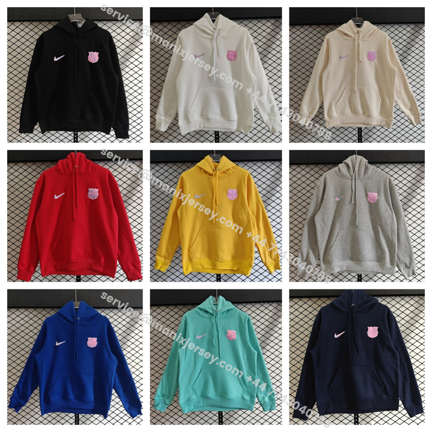 ManixJersey.com | Barcelona 25-26 Originals Terrace Icon Unisex Pullover Hoodie -Customize Name, Number and Patch | Worldwide Shipping