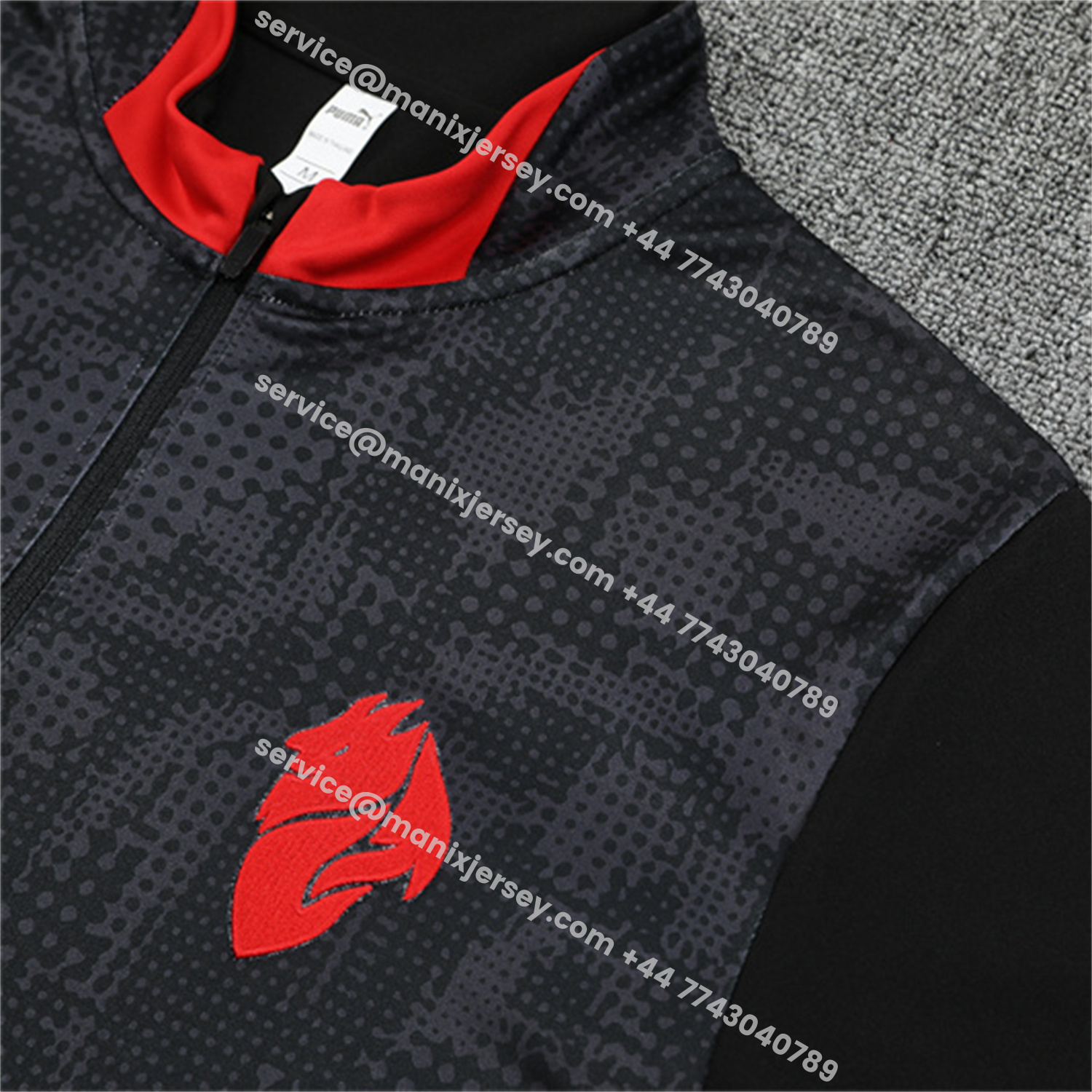 ManixJersey.com | AC Milan 25-26 Kids Long Sleeve Training Set - Black Top & Black Pants -Customize Name, Number and Patch | Worldwide Shipping