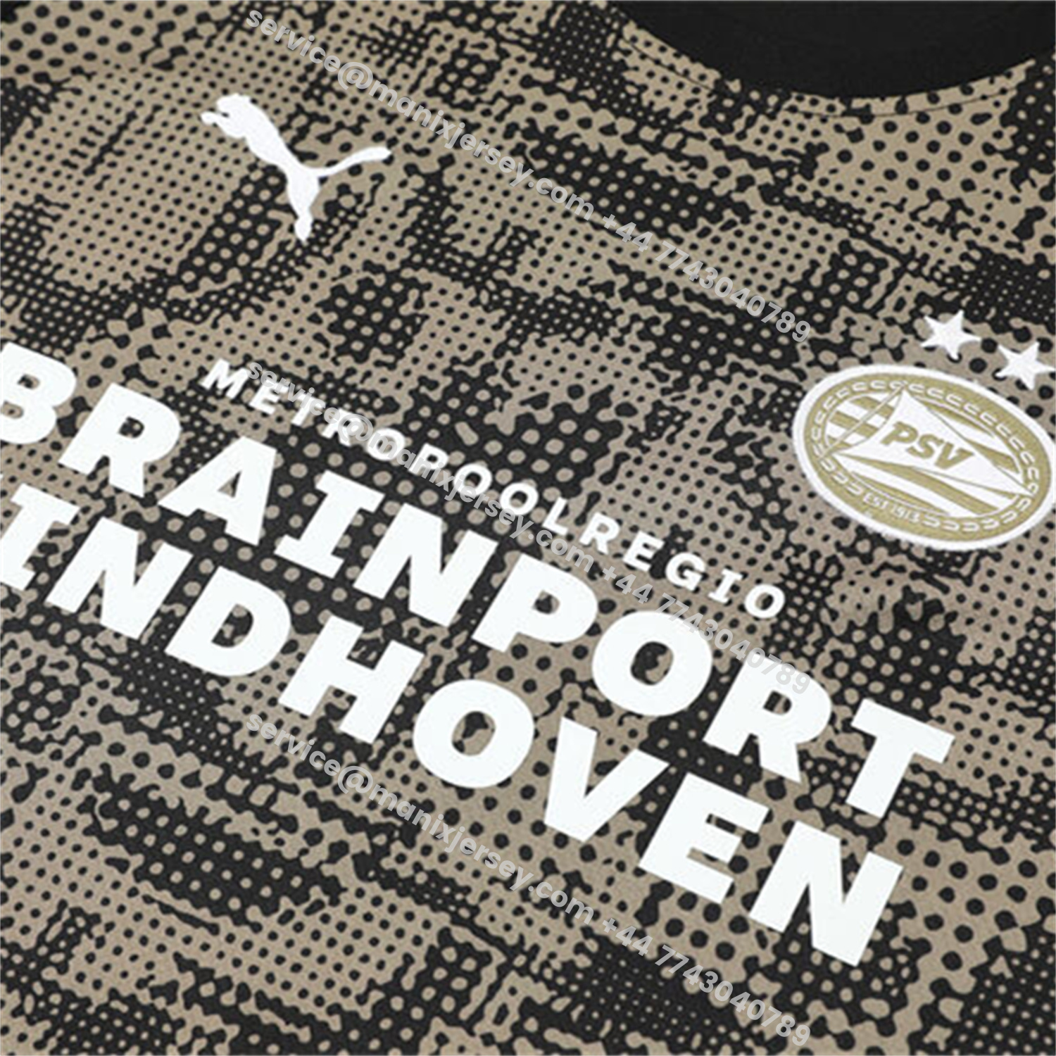ManixJersey.com | PSV Eindhoven 25-26 Short-Sleeve Training Set - Army Green Top & Black Shorts -Customize Name, Number and Patch | Worldwide Shipping