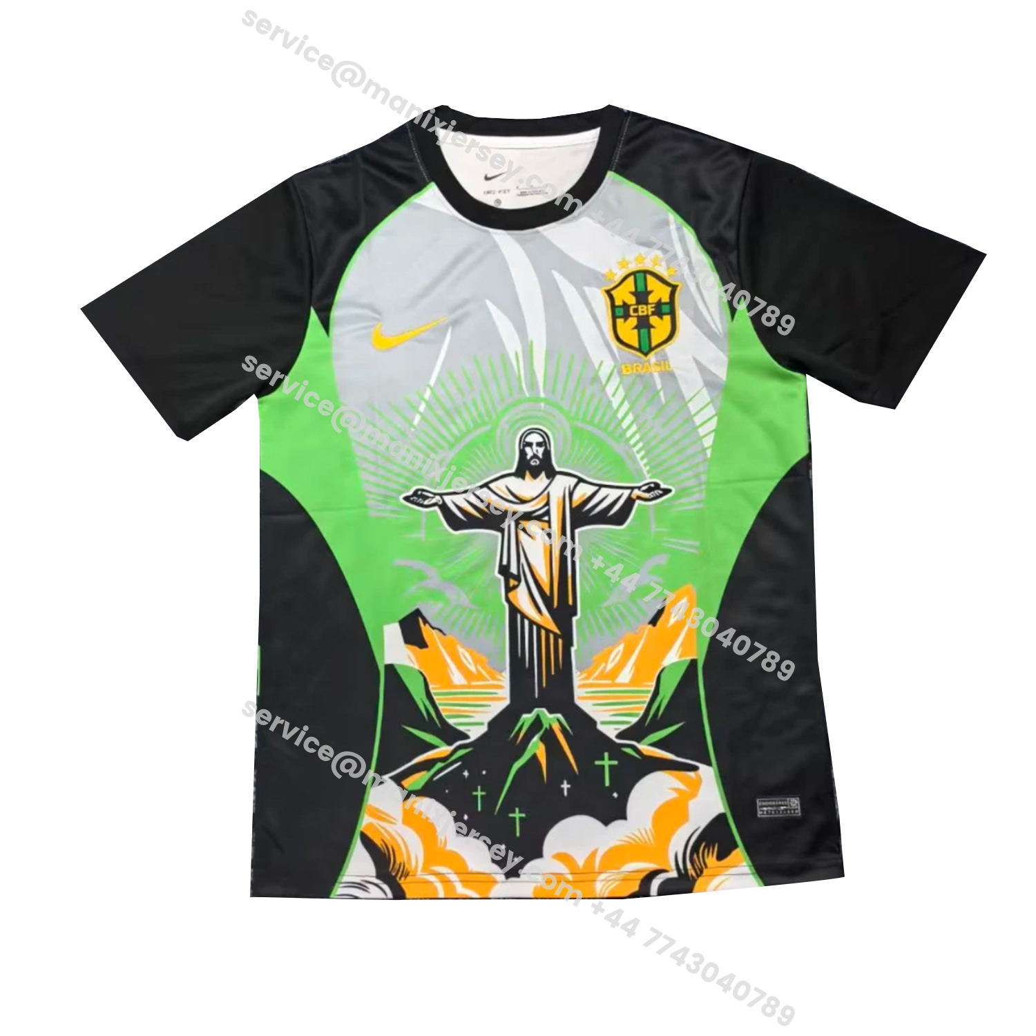 ManixJersey.com | Brazil 25-26 Jesus Green And Black Jersey - Fans Version -Customize Name, Number and Patch | Worldwide Shipping
