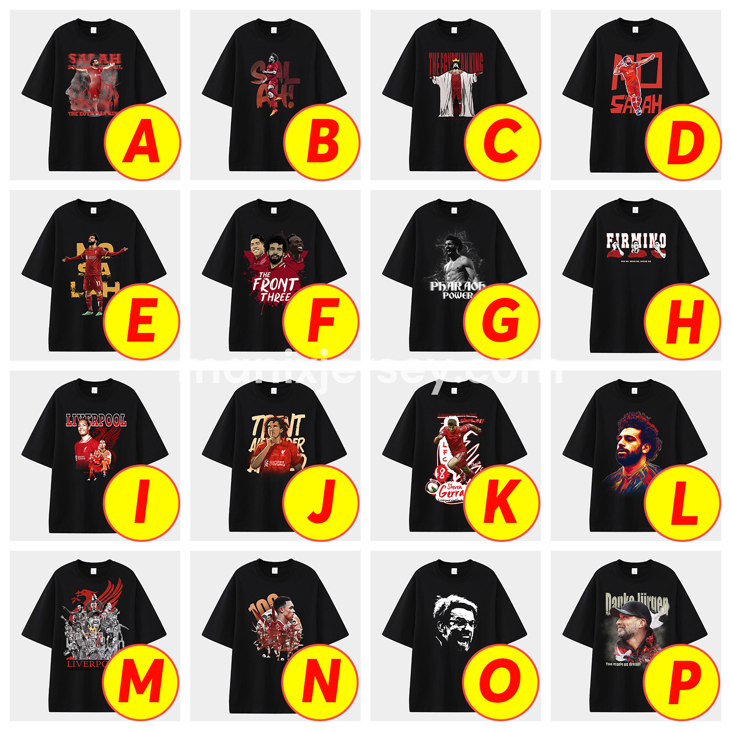 ManixJersey.com | Salah Liverpool Klopp Arnold Unisex Pure Cotton T-shirt -Customize Name, Number and Patch | Worldwide Shipping