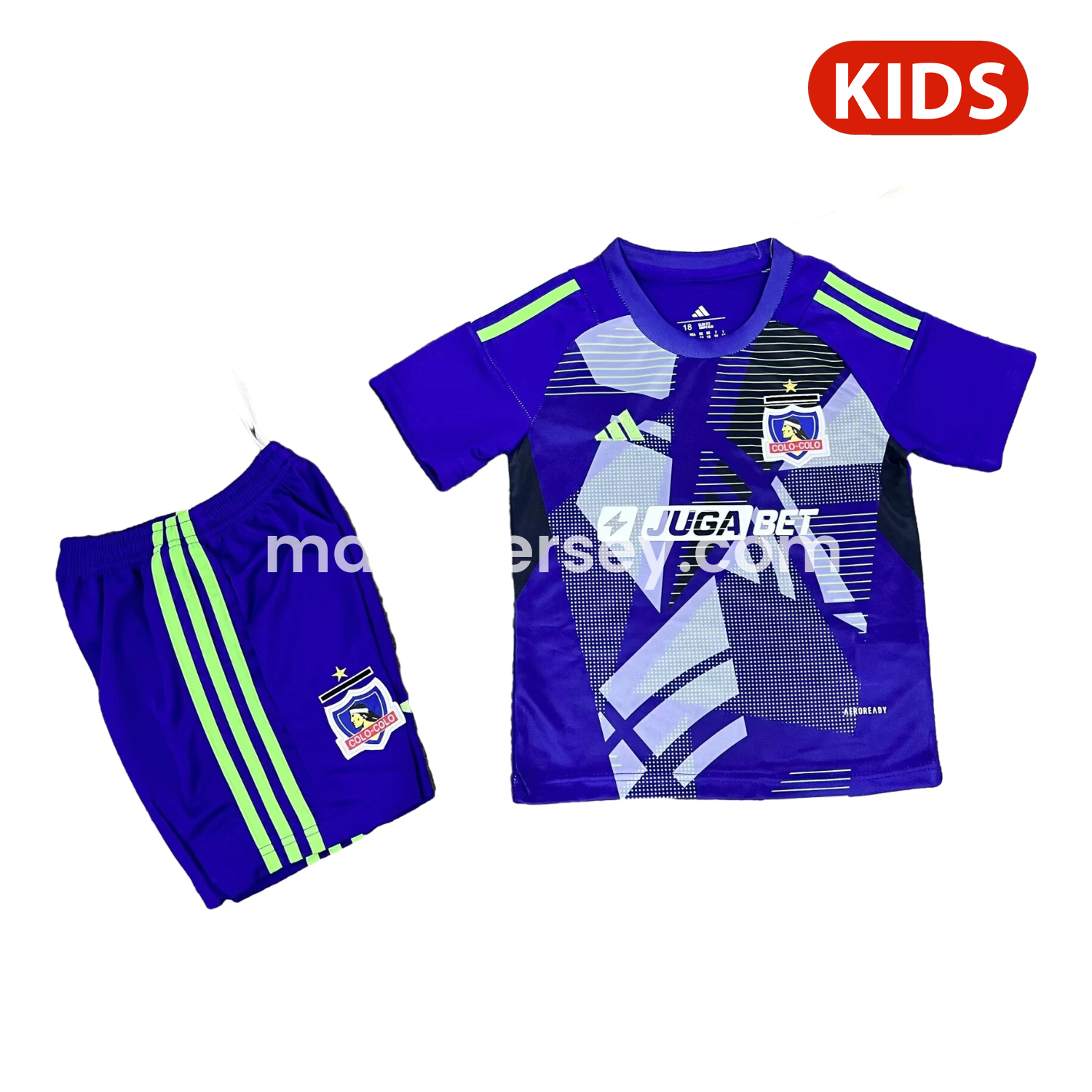 ManixJersey.com | Colo Colo 25-26 Blue Goalkeeper Kids Kit -Customize Name, Number and Patch | Worldwide Shipping