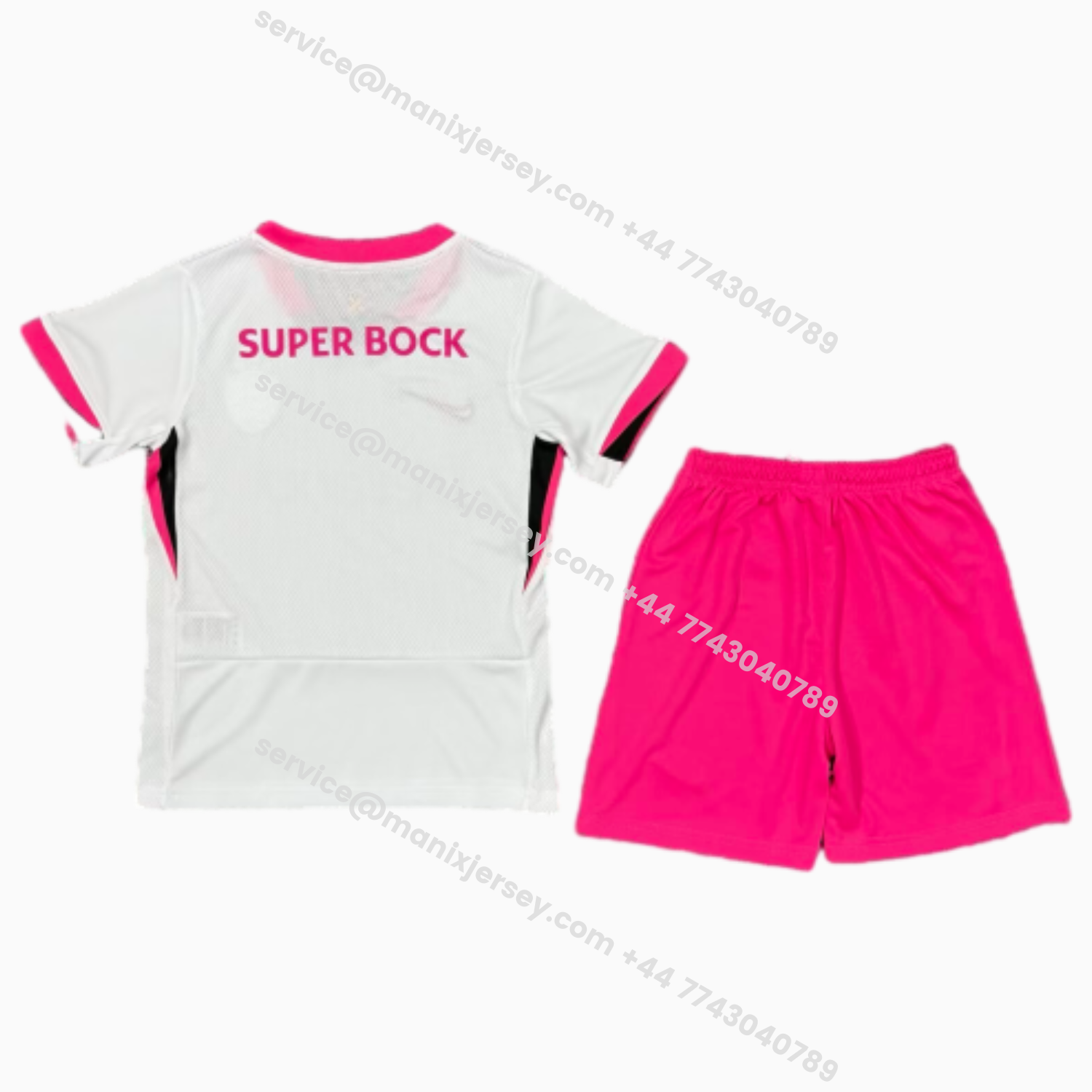 ManixJersey.com | Sporting CP 25-26 Pink And White Special Kids Kit -Customize Name, Number and Patch | Worldwide Shipping