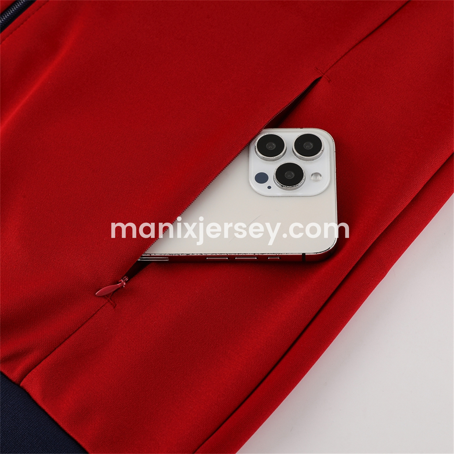 ManixJersey.com | Arsenal 24-25 Throwback Jacket Training Tracksuit - Red Jackets & Blue Pants -Customize Name, Number and Patch | Worldwide Shipping
