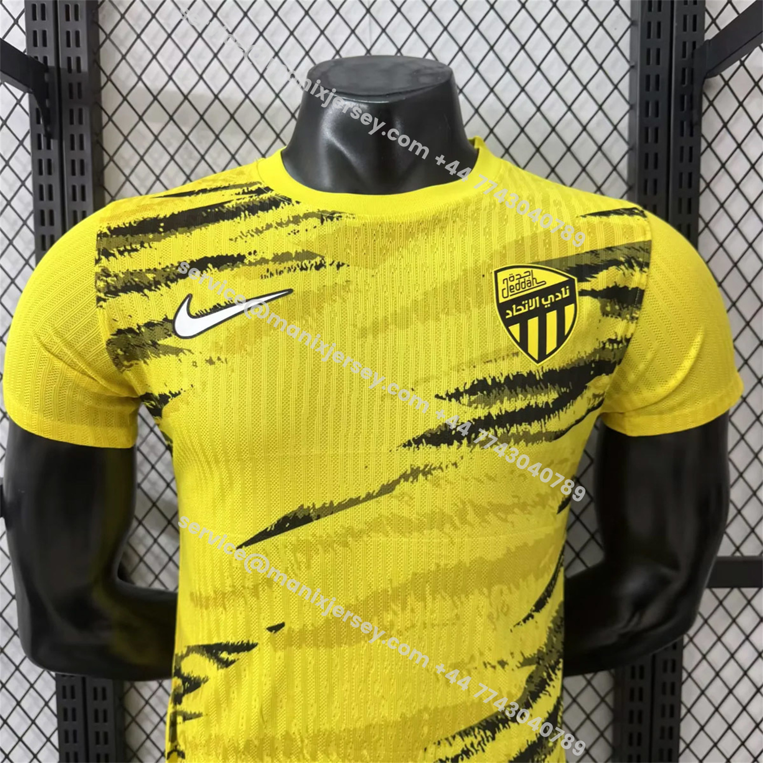 ManixJersey.com | Al Ittihad Jeddah United 25-26 Pre-Match Yellow Jersey - Player Version -Customize Name, Number and Patch | Worldwide Shipping