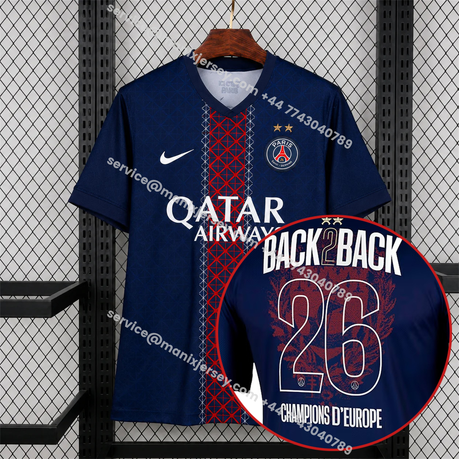 【Champion 26 Font】Paris Saint-Germain PSG 25-26 Home Jersey - Fans Version:football jersey mysite: unitedjerseyfootball 邓江浪:football