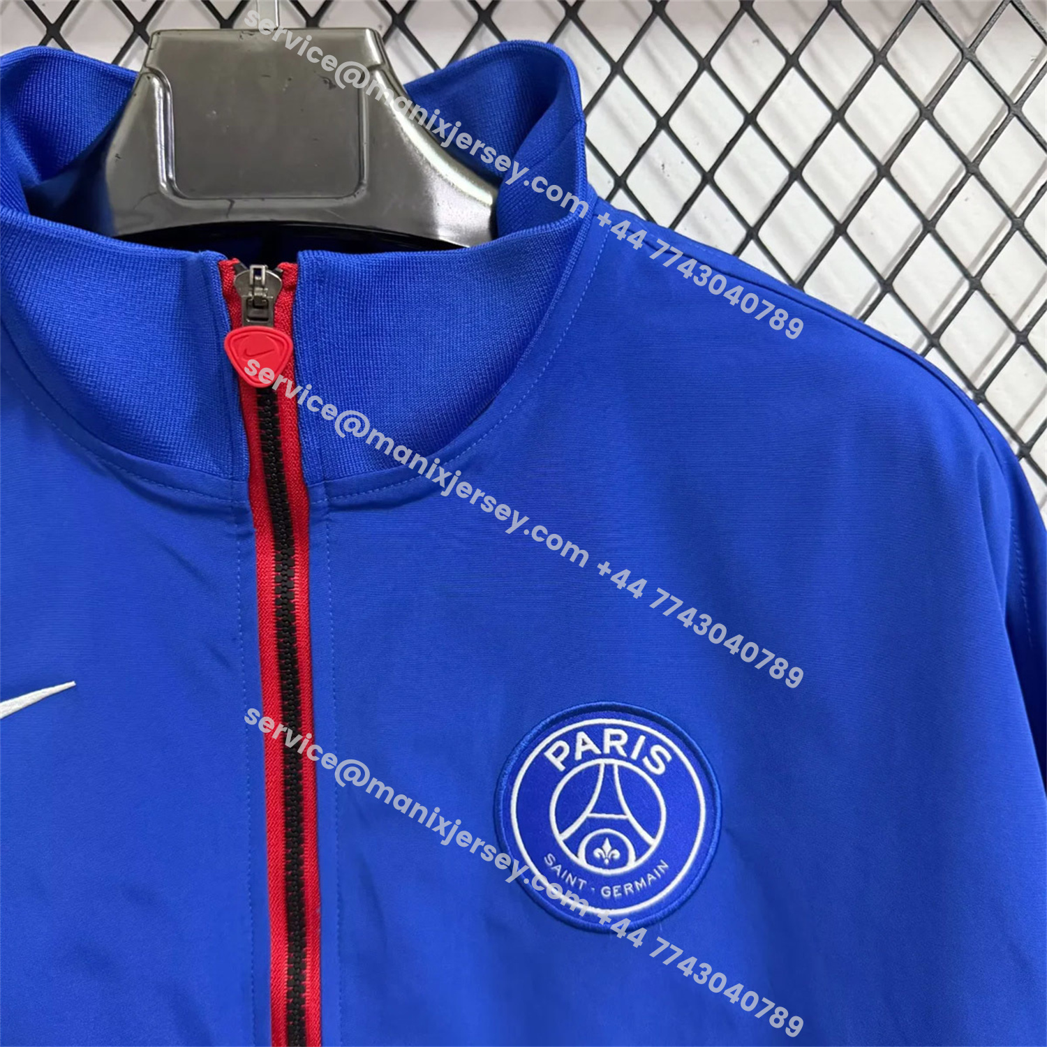 ManixJersey.com | Paris Saint-Germain PSG 25-26 Windbreaker Jacket - Blue -Customize Name, Number and Patch | Worldwide Shipping