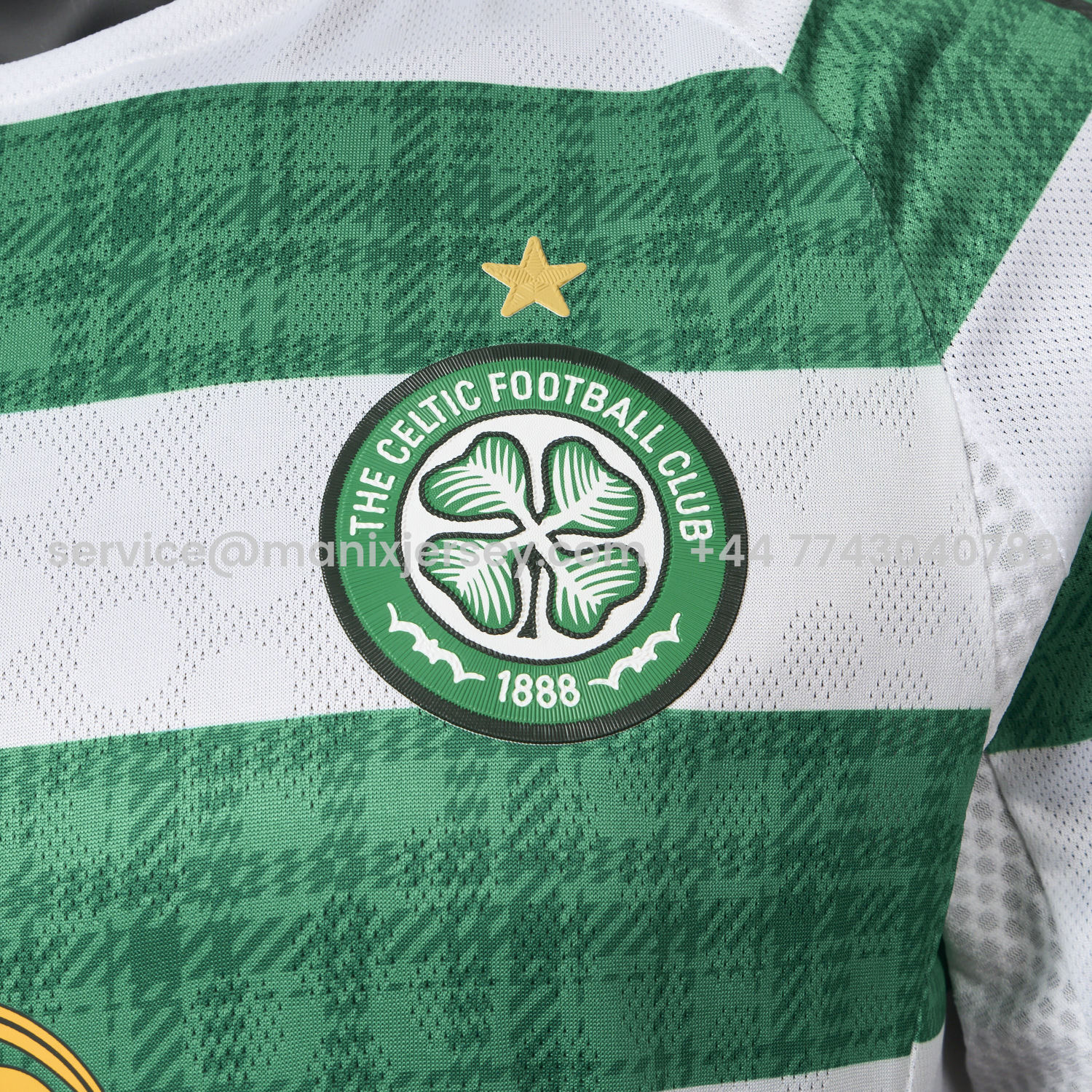 ManixJersey.com | Celtic 25-26 Home Green White Stripes Jersey - Player Version -Customize Name, Number and Patch | Worldwide Shipping