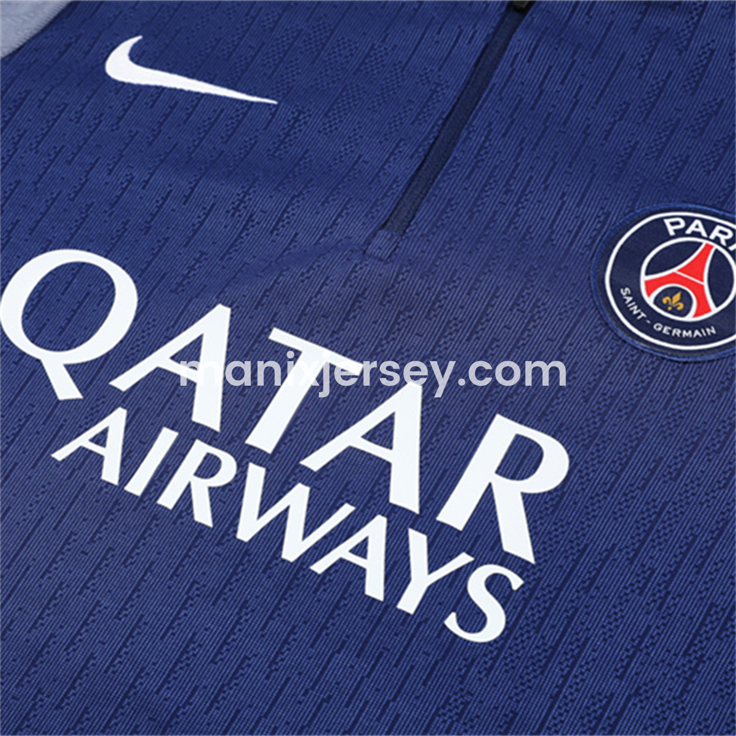 ManixJersey.com | Paris Saint-Germain PSG 25-26 Kid Long Sleeves Training Set - Royal Blue Gray Sleeves Top & Royal Blue Pants -Customize Name, Number and Patch | Worldwide Shipping