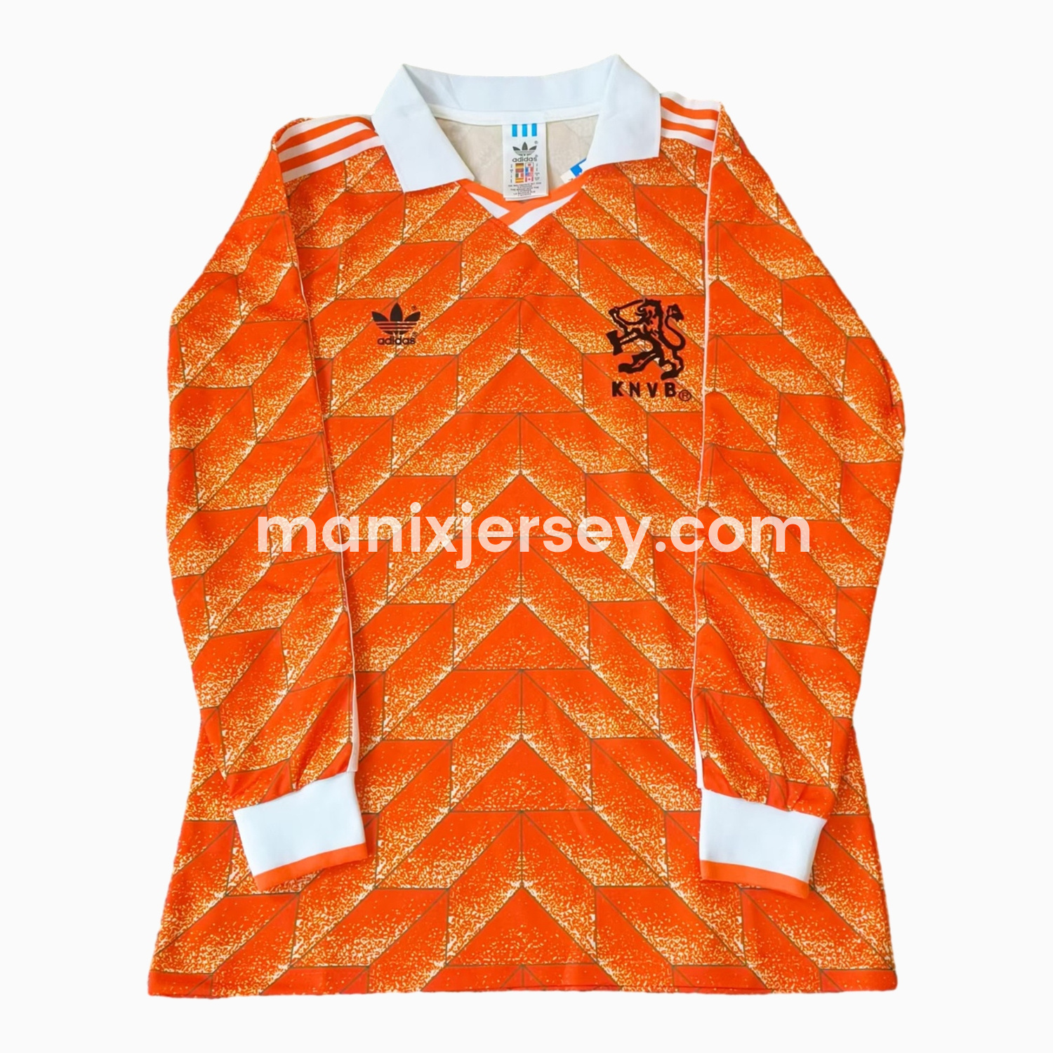 ManixJersey.com | Retro Netherlands 1988 Home Long Sleeves Jersey -Customize Name, Number and Patch | Worldwide Shipping