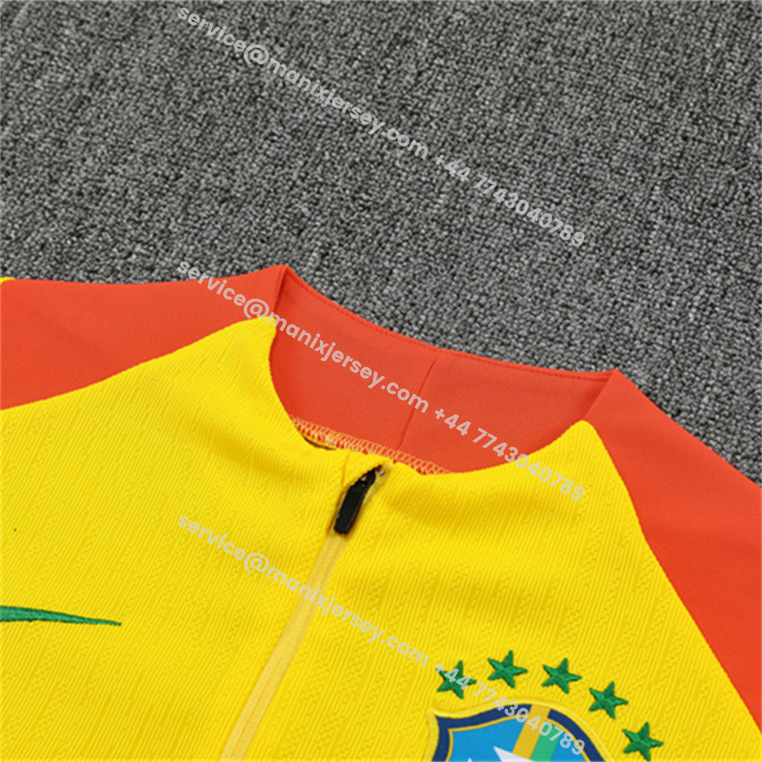 ManixJersey.com | Brazil 25-26 Long Sleeve Training Set - Player Version - Yellow Top and Black Pants -Customize Name, Number and Patch | Worldwide Shipping