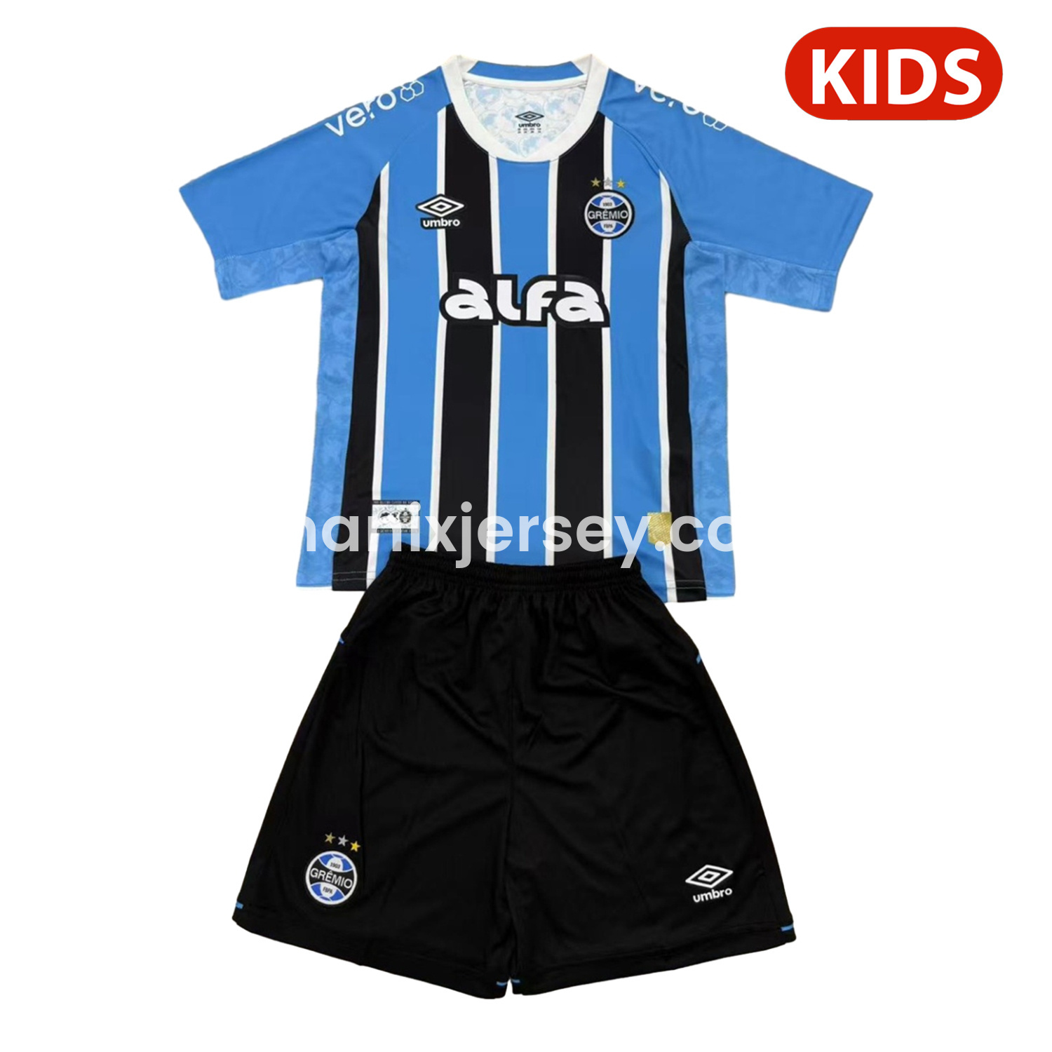 ManixJersey.com | Gremio 25-26 Home Kids Kit -Customize Name, Number and Patch | Worldwide Shipping