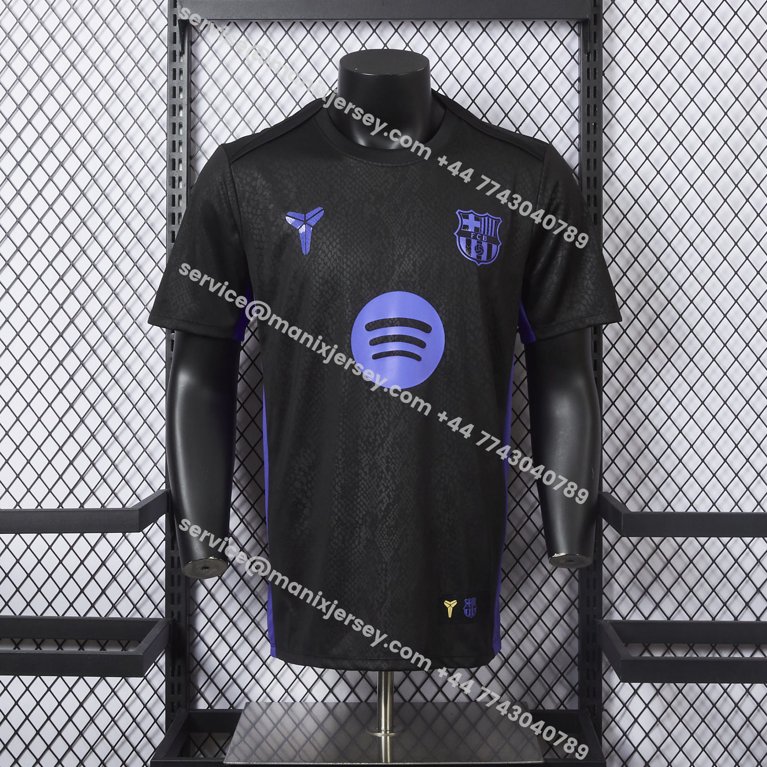 ManixJersey.com | Barcelona X KB 25-26 Black And Purple Special Jersey - Player Version -Customize Name, Number and Patch | Worldwide Shipping