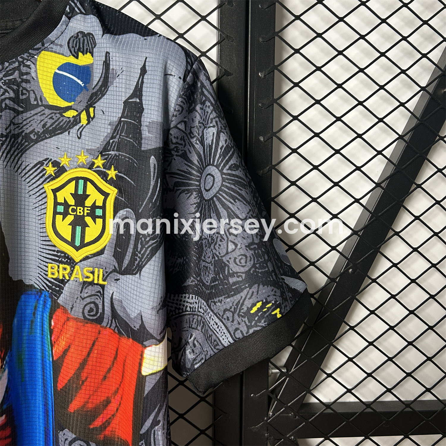 ManixJersey.com | Brazil 25-26 Colorful Jesus Statue Special Jersey - Fans Version -Customize Name, Number and Patch | Worldwide Shipping