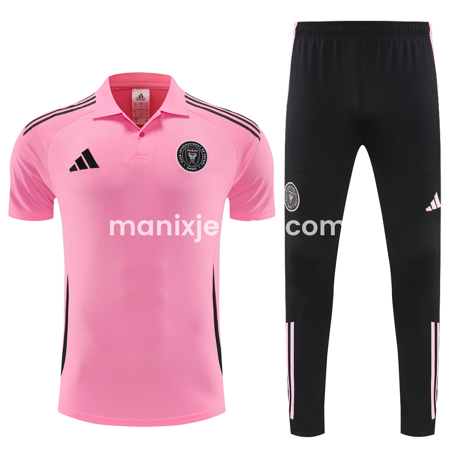 ManixJersey.com | INT M.A.M 25-26 POLO Short-Sleeve Training Set - Pink Top and Black Pants -Customize Name, Number and Patch | Worldwide Shipping