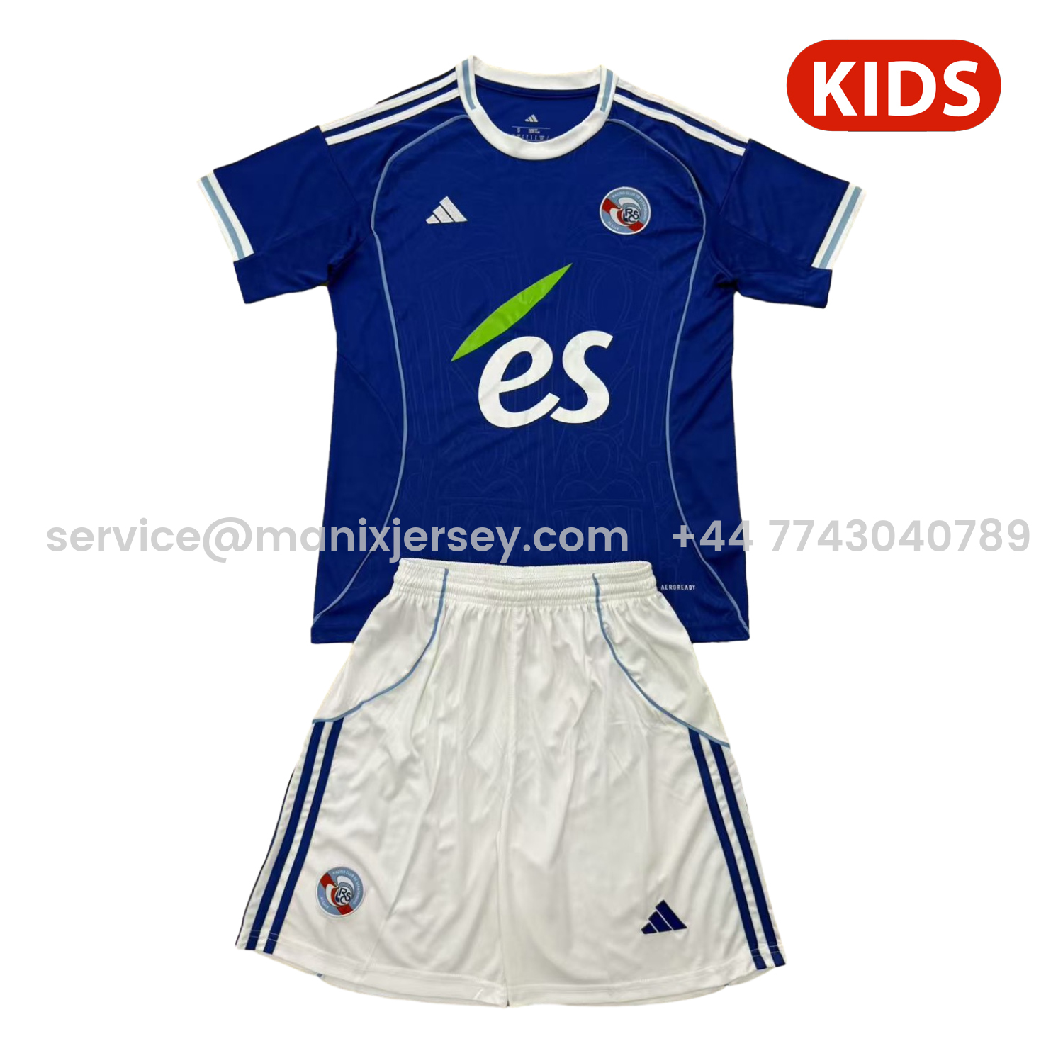 ManixJersey.com | Strasbourg 25-26 Home Kids Kit -Customize Name, Number and Patch | Worldwide Shipping