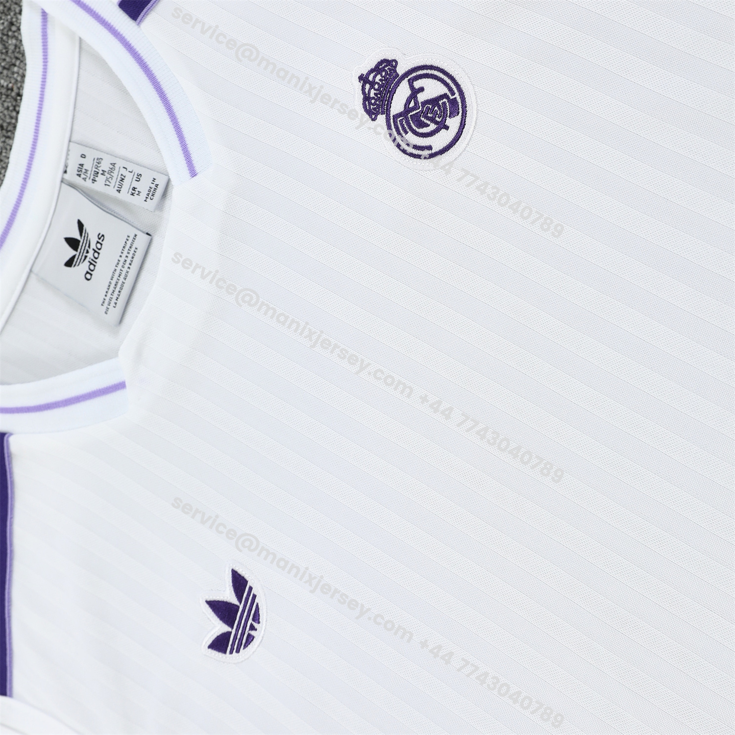 ManixJersey.com | Real Madrid 25-26 Vest Training Set - Pure White Vest & Purple Shorts -Customize Name, Number and Patch | Worldwide Shipping