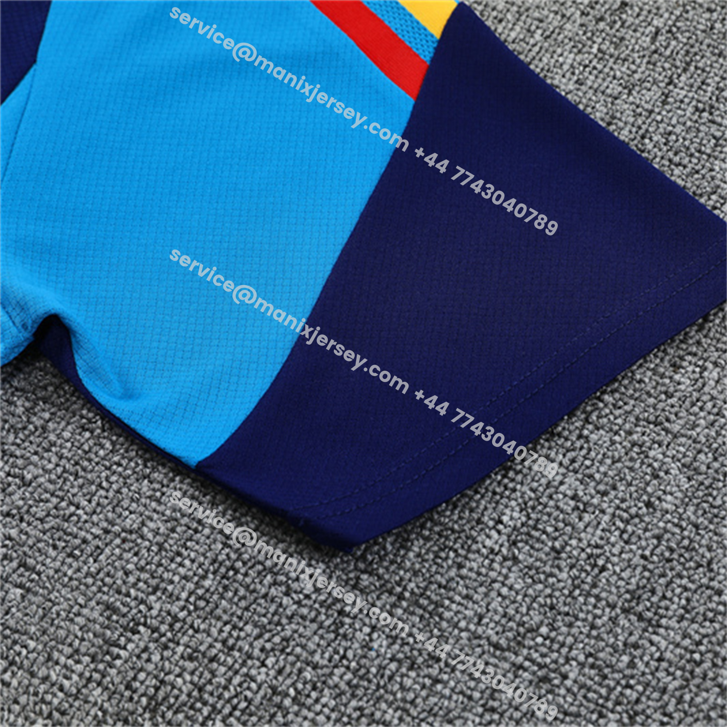 ManixJersey.com | Spain 2026 Kids Short-Sleeve Training Set - Lake Blue Top & Shorts -Customize Name, Number and Patch | Worldwide Shipping