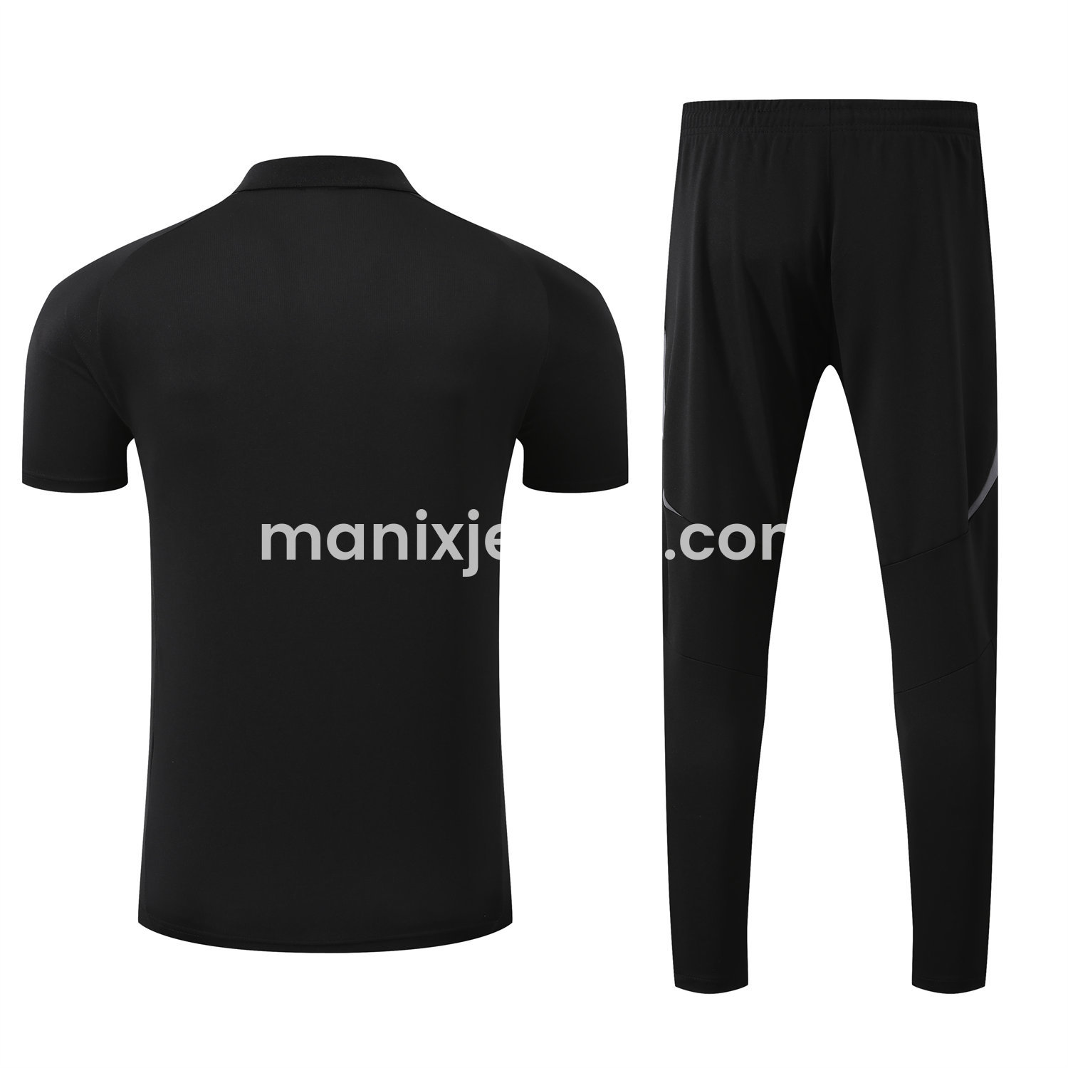ManixJersey.com | Al Nassr Riyadh Victory 25-26 POLO Short-Sleeve Training Set - Black Top and Pants -Customize Name, Number and Patch | Worldwide Shipping