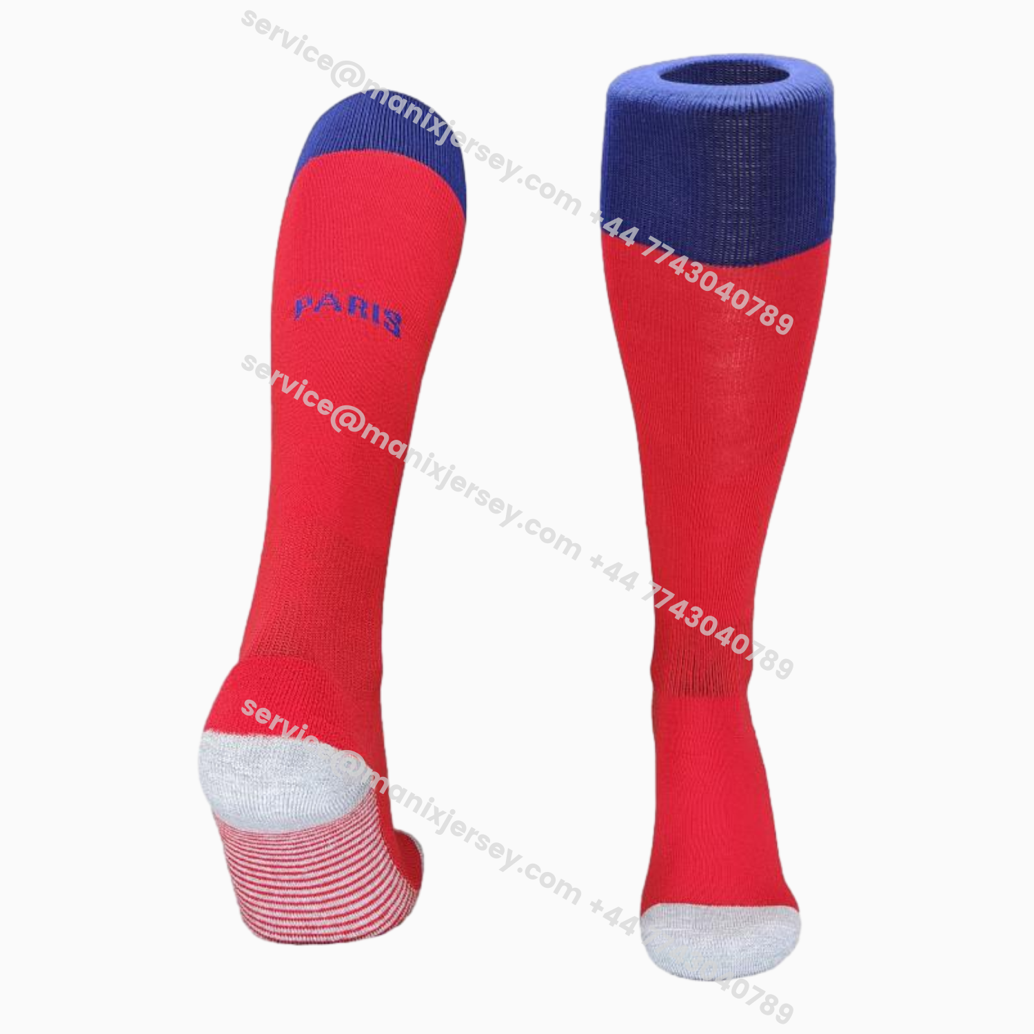 ManixJersey.com | Paris Saint-Germain PSG 25-26 Third Socks - Red -Customize Name, Number and Patch | Worldwide Shipping