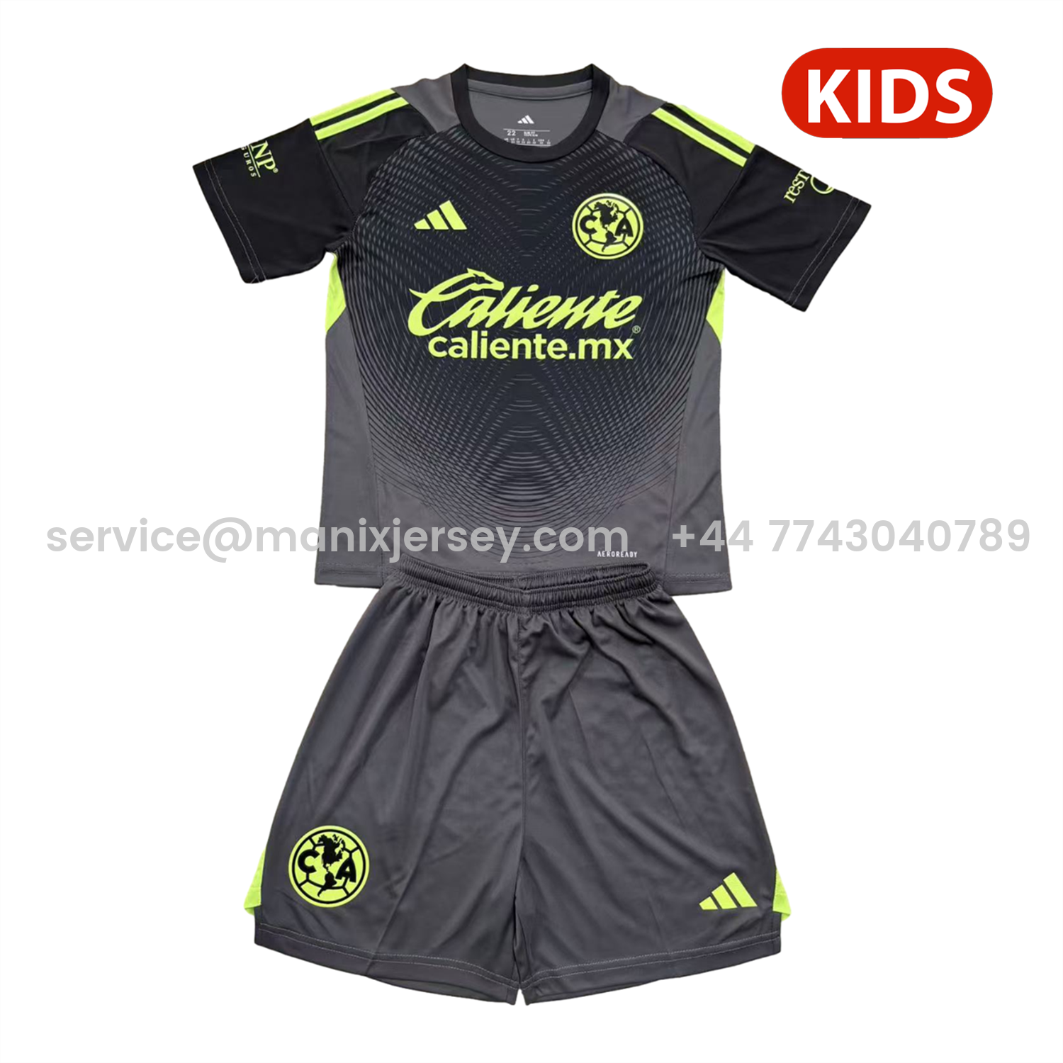ManixJersey.com | Club América 25-26 Black Goalkeeper Kids Kit -Customize Name, Number and Patch | Worldwide Shipping