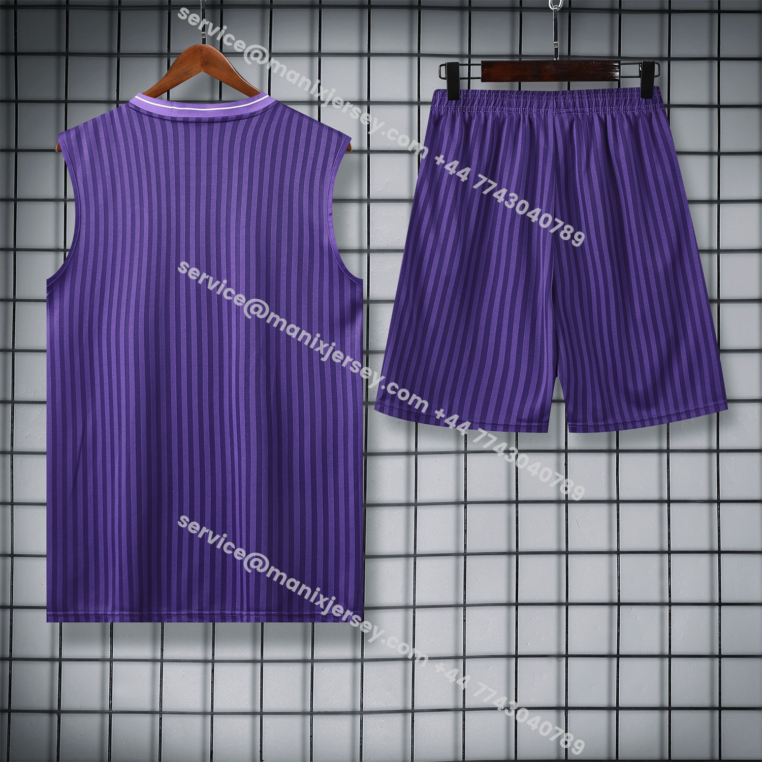 ManixJersey.com | Real Madrid 25-26 Vest Training Set - Pure Purple Vest & Purple Shorts -Customize Name, Number and Patch | Worldwide Shipping