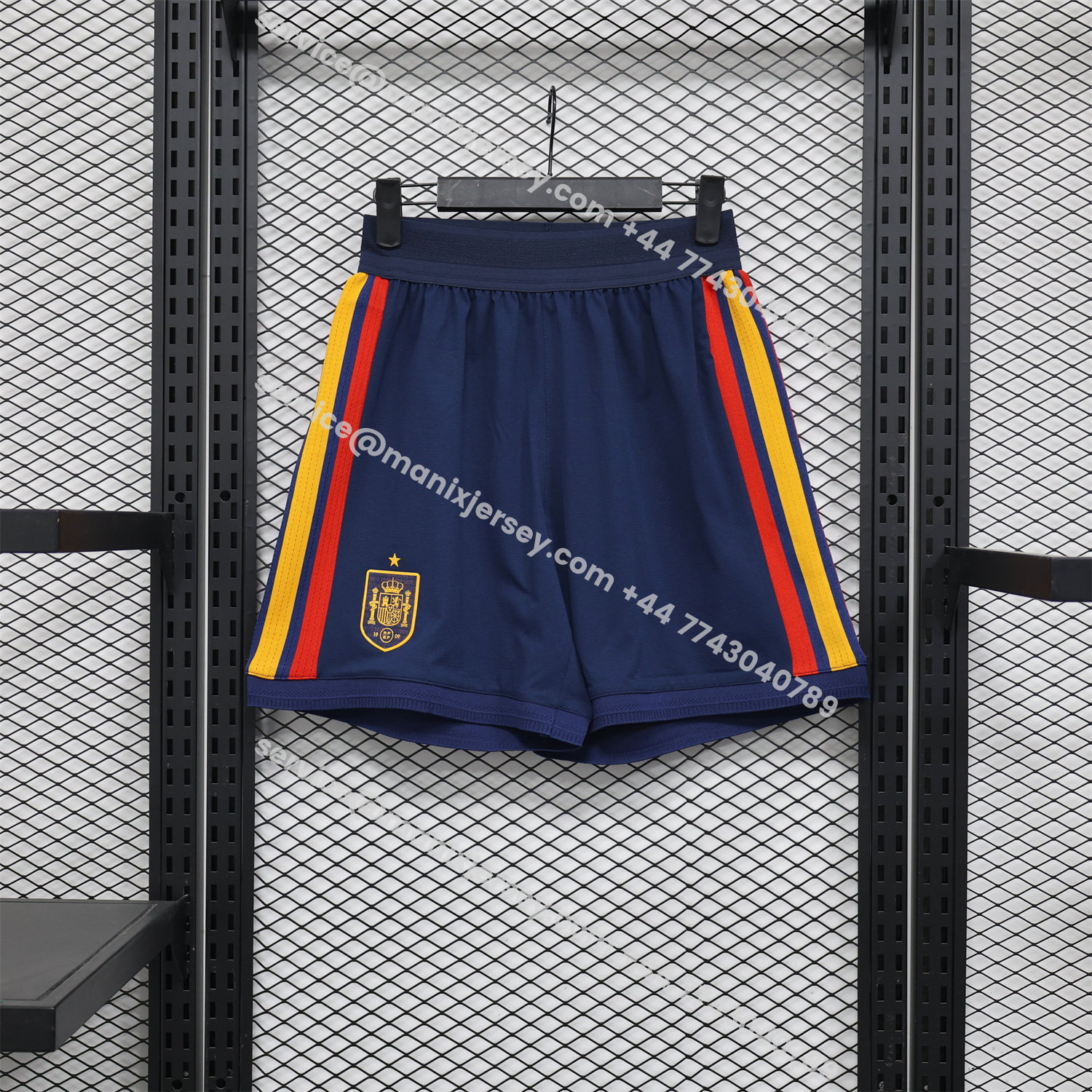 ManixJersey.com | Spain 2026 Home Dark Blue Shorts - Player Version -Customize Name, Number and Patch | Worldwide Shipping