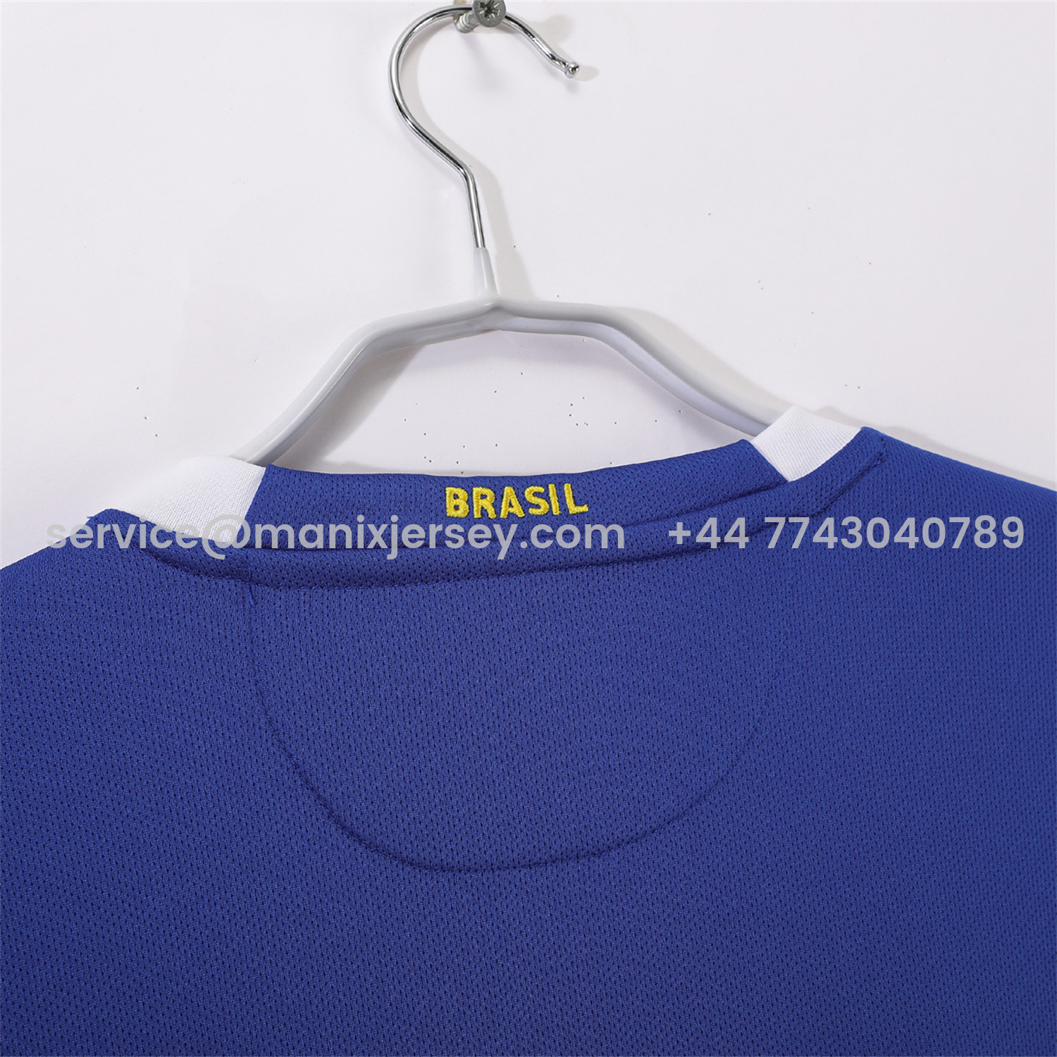 ManixJersey.com | Retro Brazil 2006 Away Blue Jersey -Customize Name, Number and Patch | Worldwide Shipping