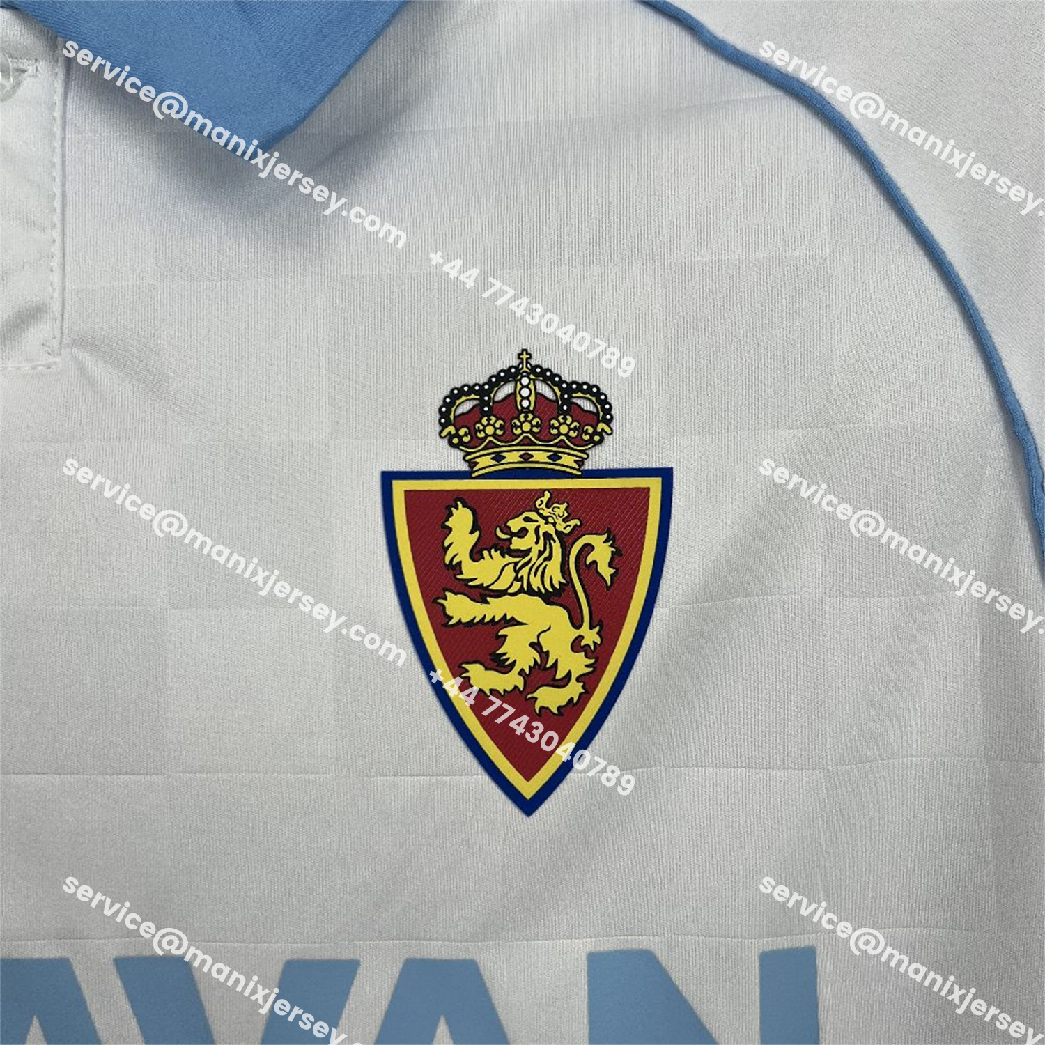 ManixJersey.com | Real Zaragoza 25-26 Home Jersey - Fans Version -Customize Name, Number and Patch | Worldwide Shipping