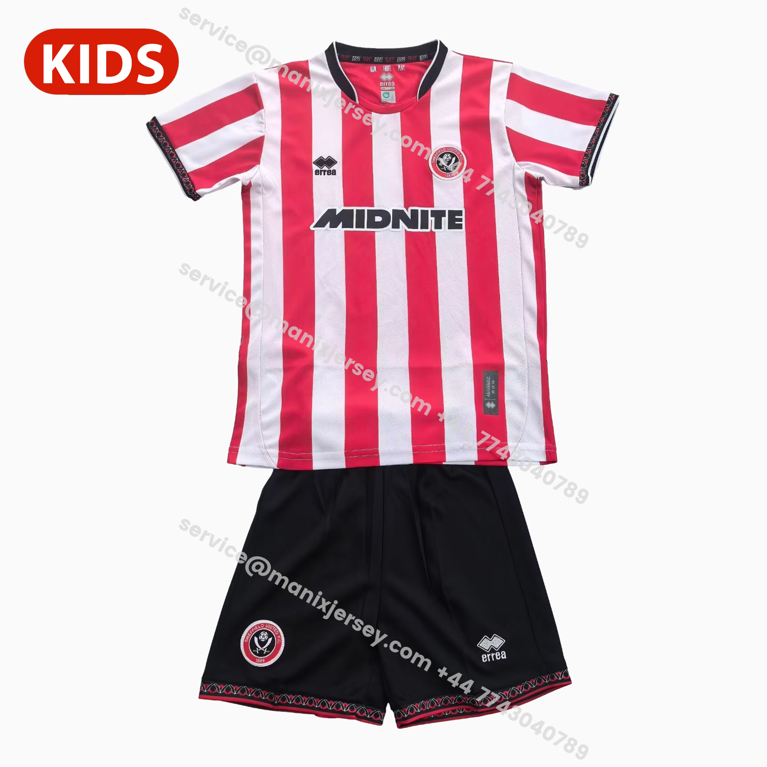 ManixJersey.com | Sheffield United 25-26 Home Kids Kit -Customize Name, Number and Patch | Worldwide Shipping