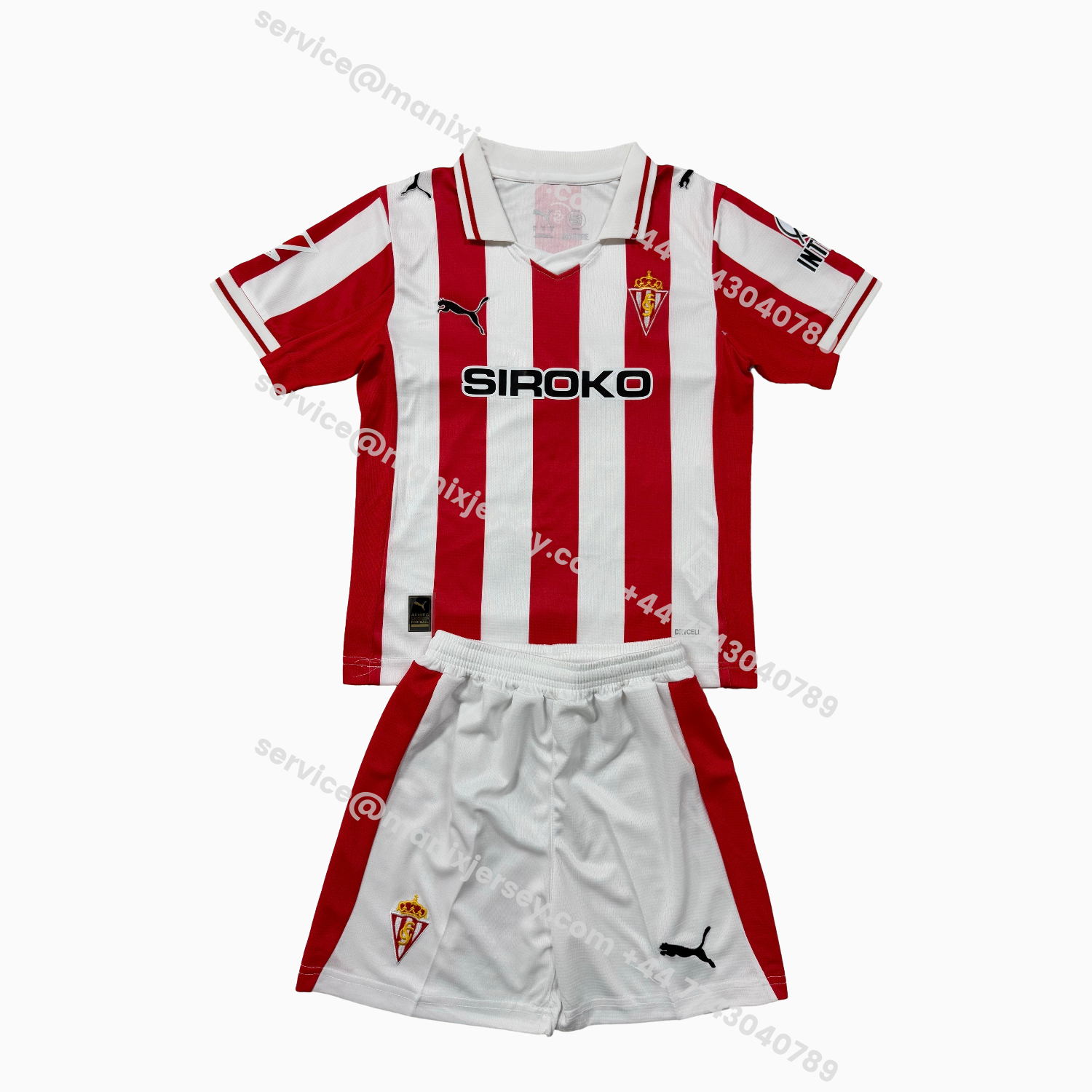 ManixJersey.com | Sporting Gijon 25-26 Home Men's Adult Jersey Set - Fans Version -Customize Name, Number and Patch | Worldwide Shipping