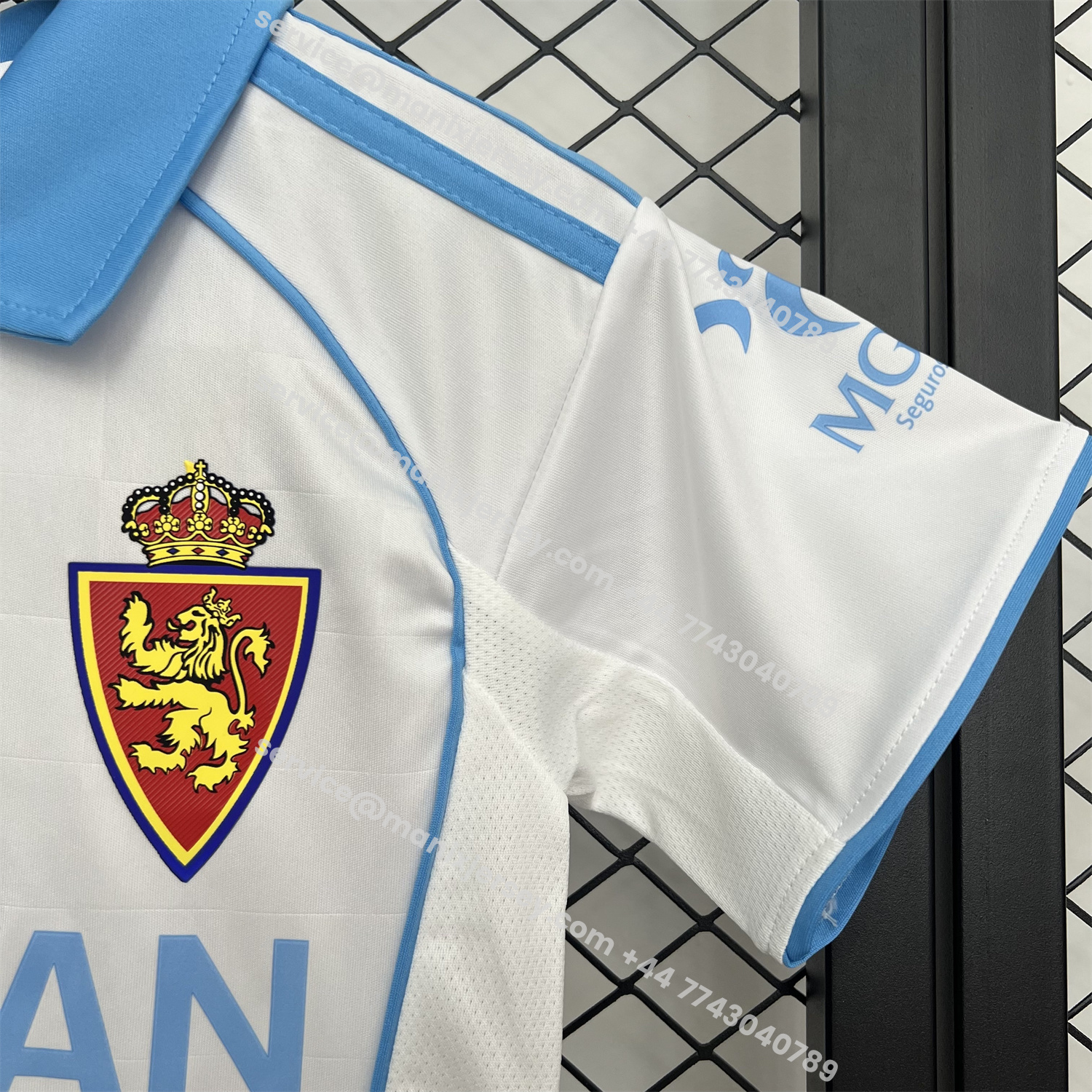 ManixJersey.com | Real Zaragoza 25-26 Home Kids Kit -Customize Name, Number and Patch | Worldwide Shipping